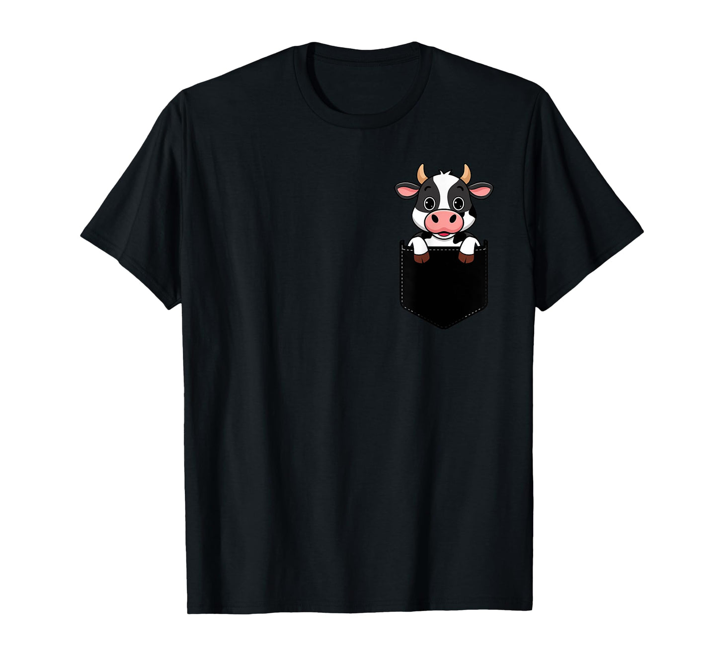 Funny Cow In Pocket Animal Cute Women Men T-Shirt