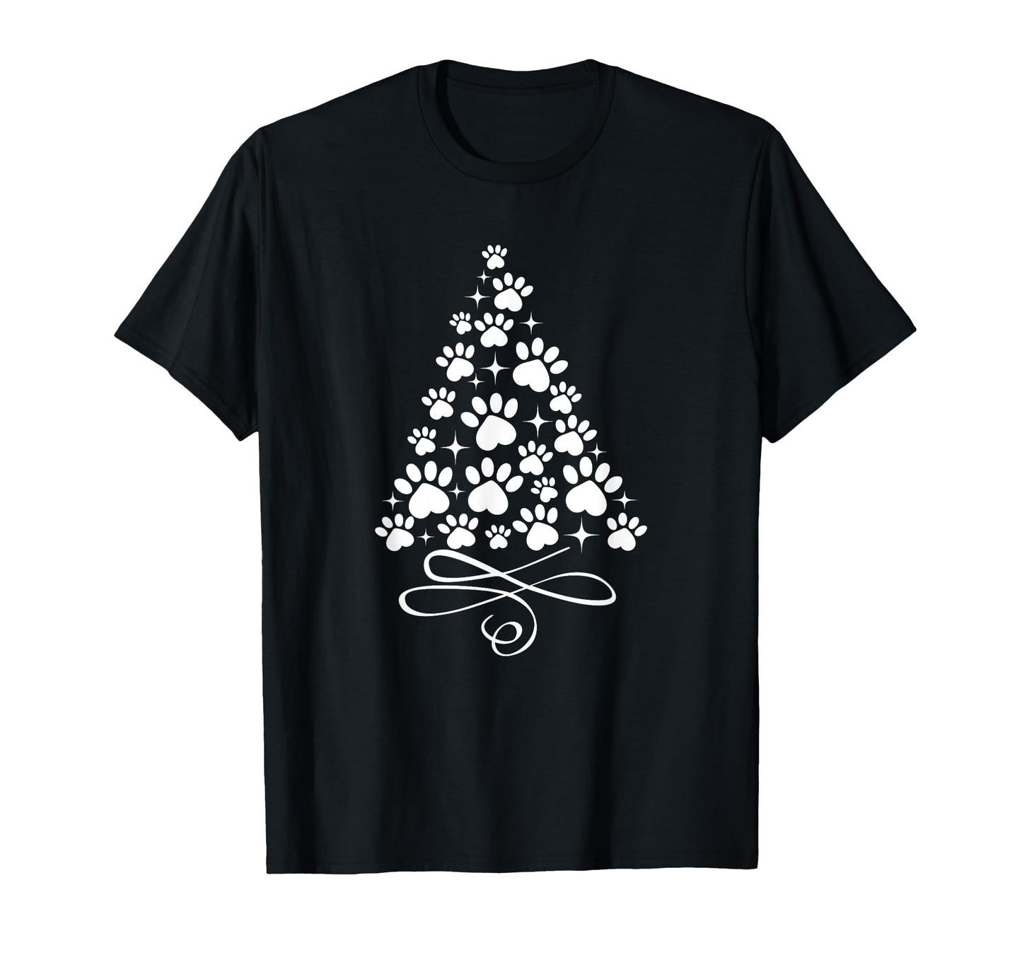 Pet Paw Print Tree Christmas Paw Print Dog Cat Puppy Gift T-Shirt for Men Women Kids