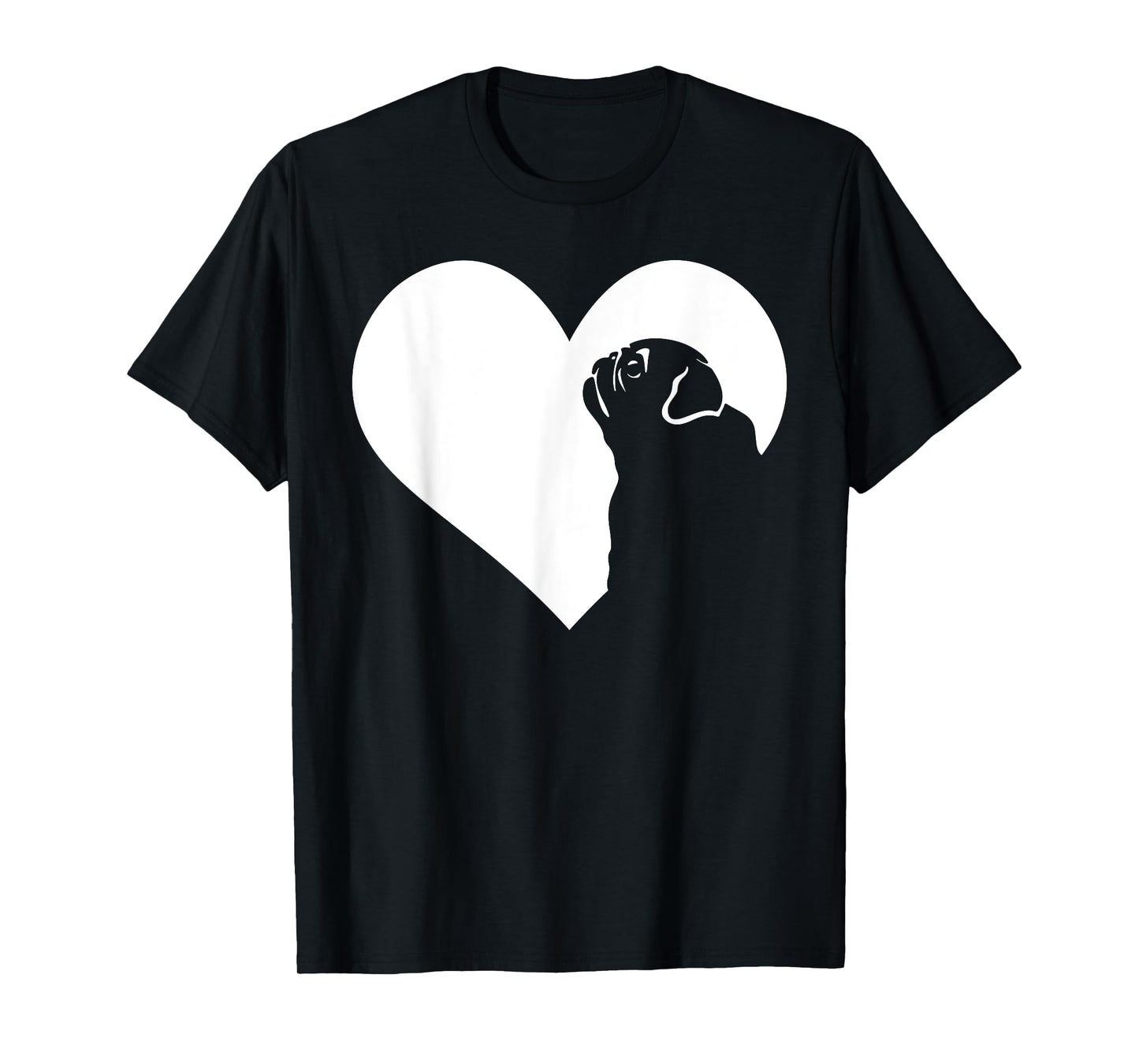 Dog Pug Heart Silhouette - Pug T-Shirt for Men Women Girls Kids