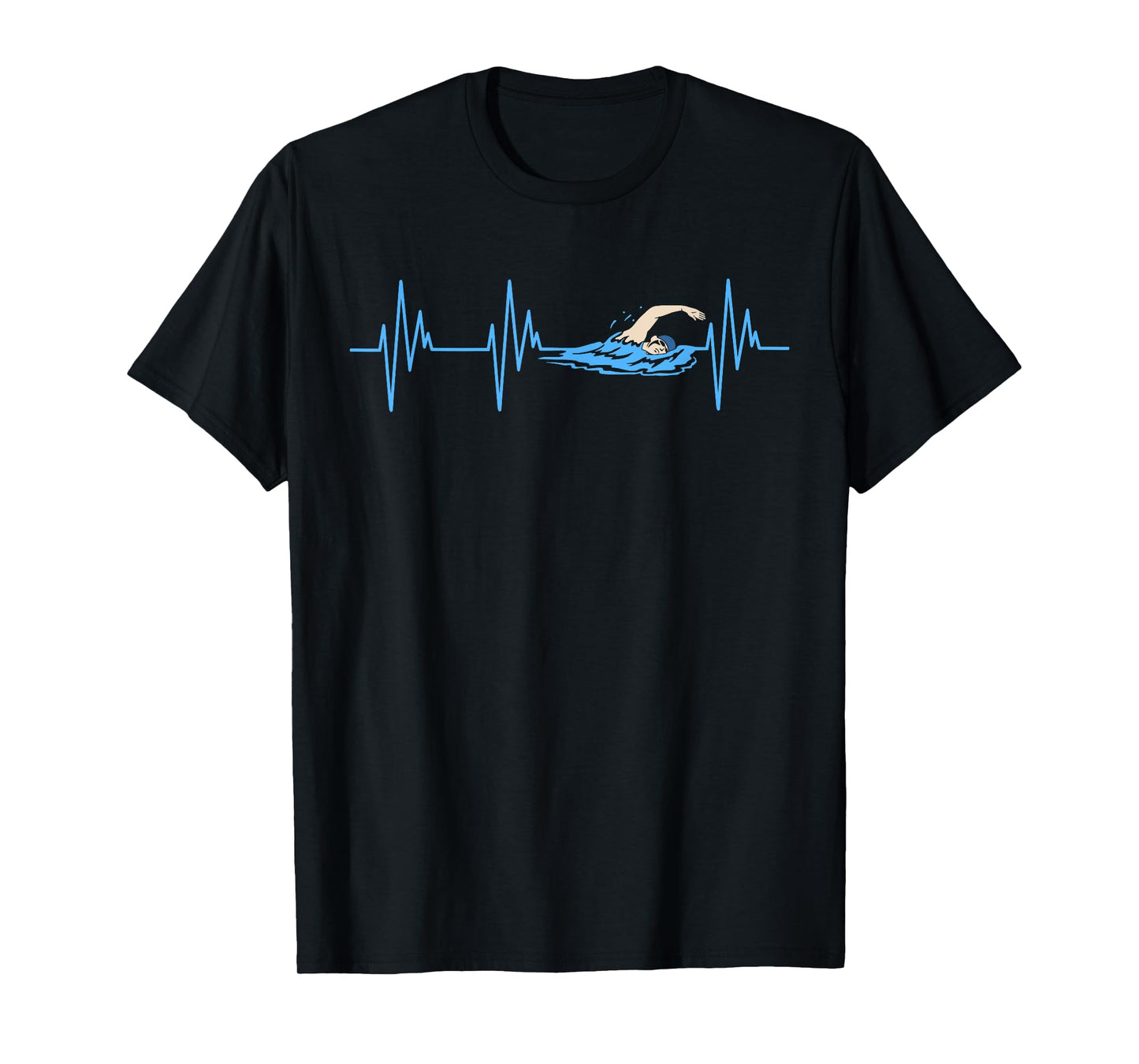 Swimmer Heartbeat Fun Swimming Swim Coach Men Women Graphic T-Shirt