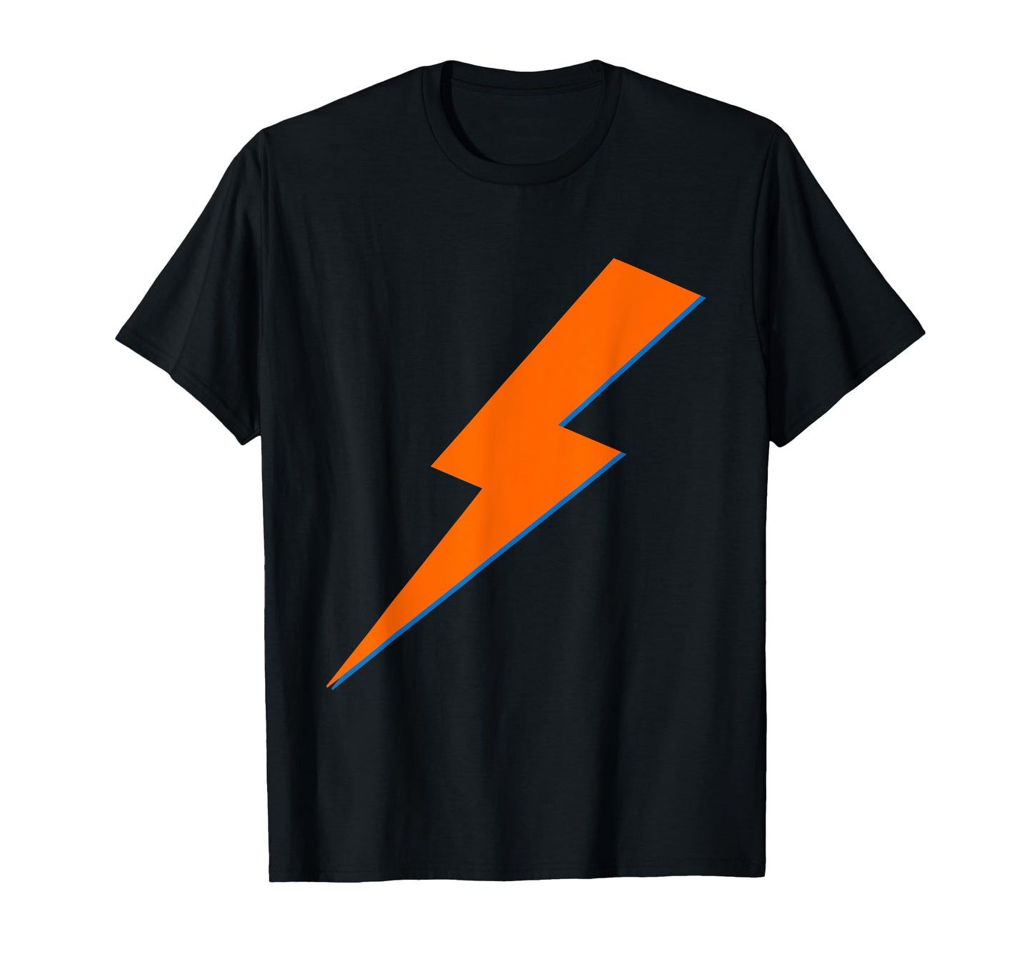 Cool Orange Blue Lightning Bolt Print T-Shirt