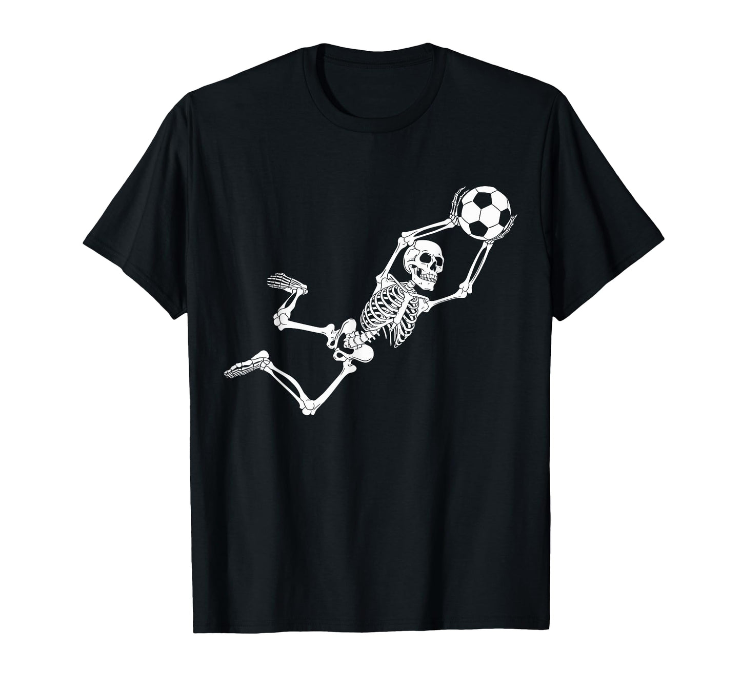 Funny Skeleton Soccer Lovers Spooky Halloween Goalkeeper T-Shirt