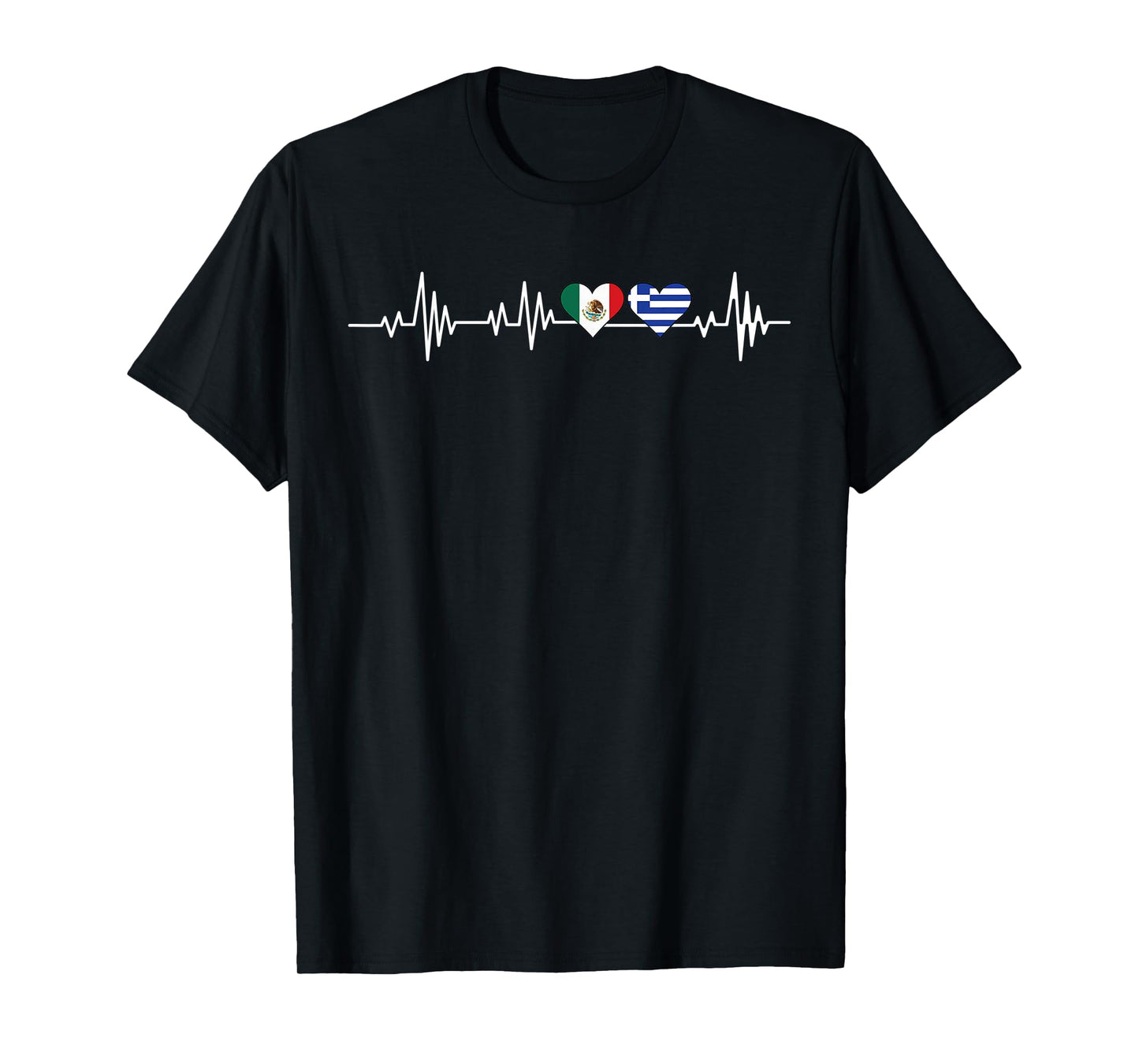 mexican and greek hearts Mexico Greece T-Shirt