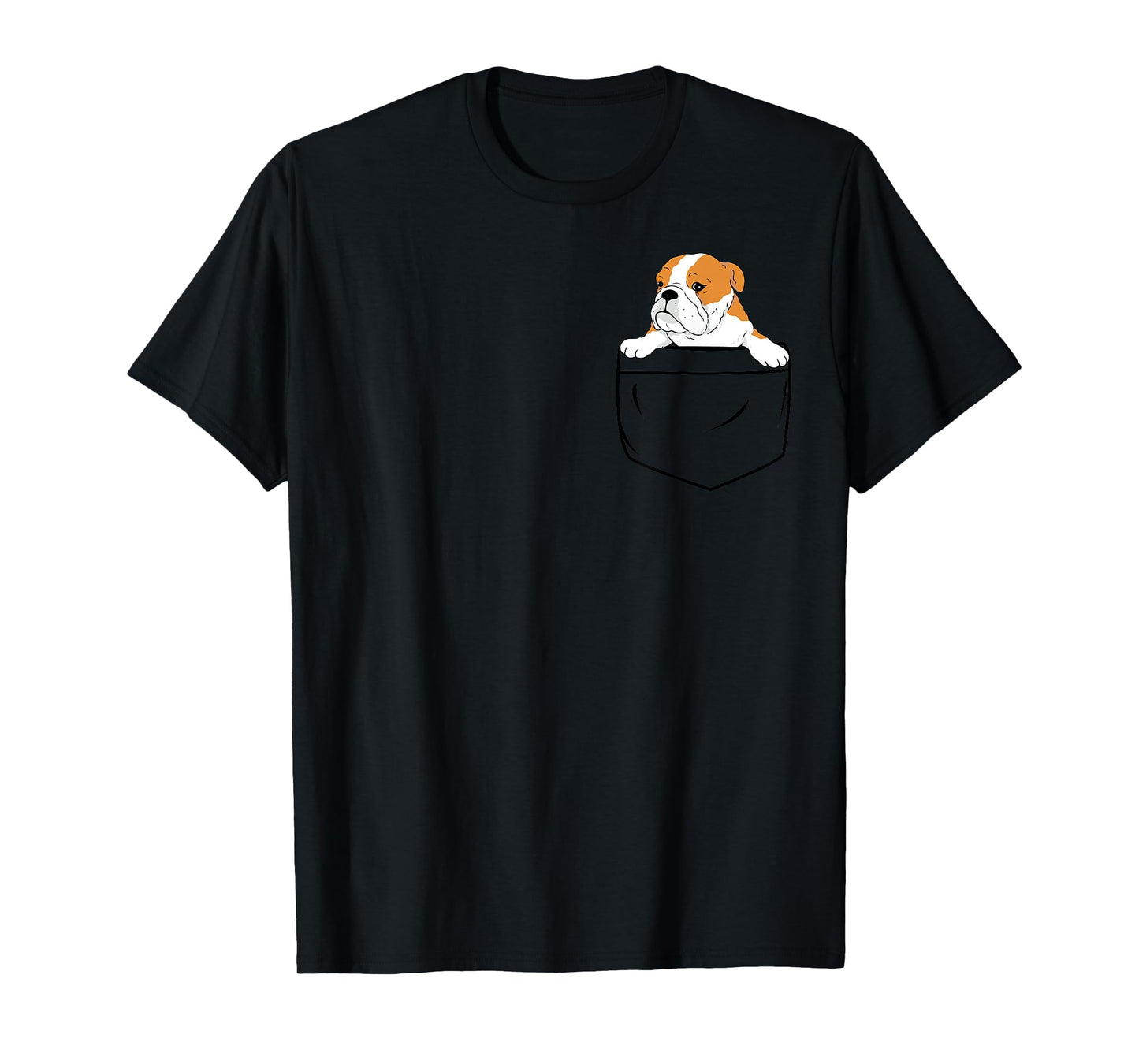 English Bulldog in Pocket Cute Pocket English Bulldog Design T-Shirt