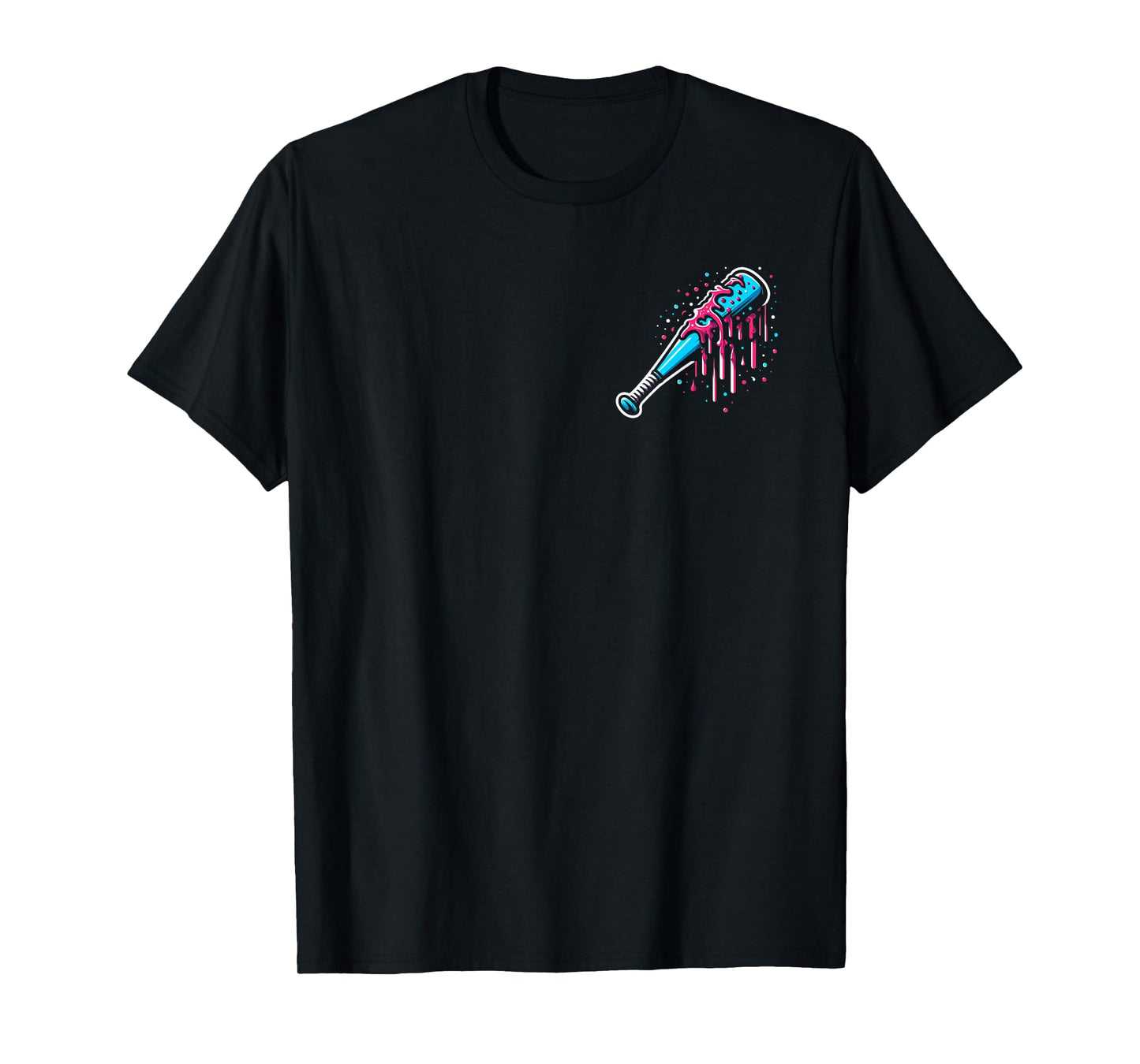Baseball Home Plate Ice Cream Drip with Sprinkles 2 sides T-Shirt