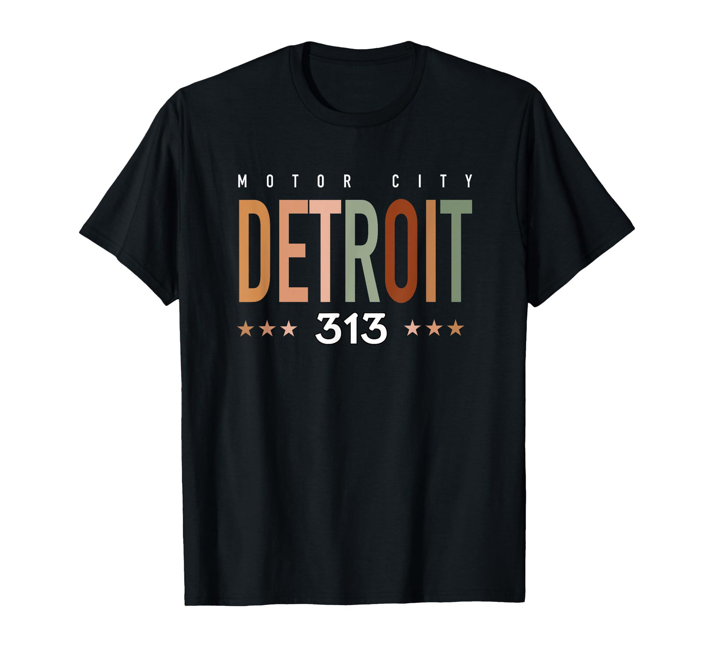 Motor City Detroit 313 Hometown Born and Raised Retro T-Shirt