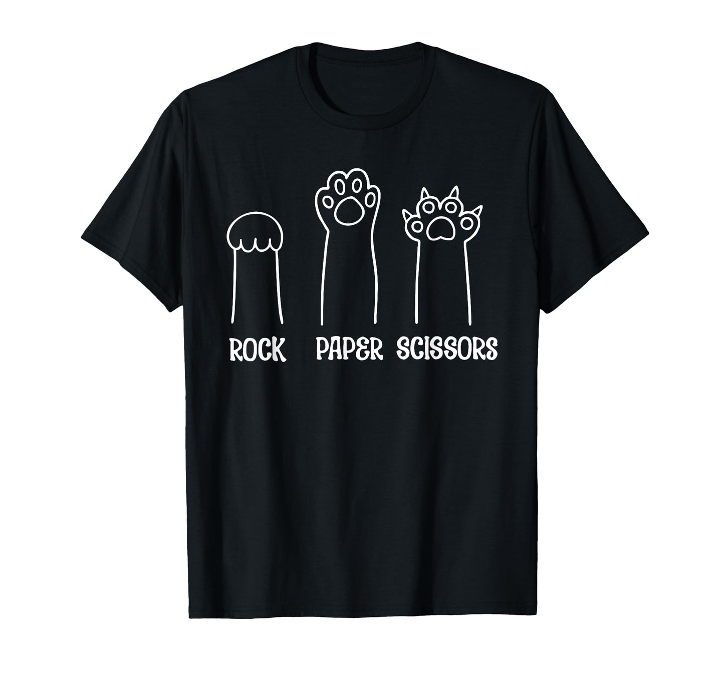 Rock Paper Scissors Funny Cat Paw Cat Lover T-Shirt