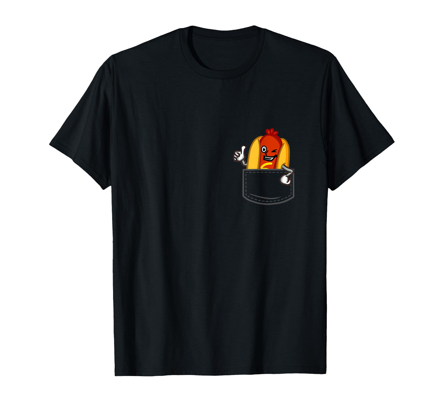 Funny Hot Dog Thumbs Up Hot Dog Food Lover Pocket T-Shirt