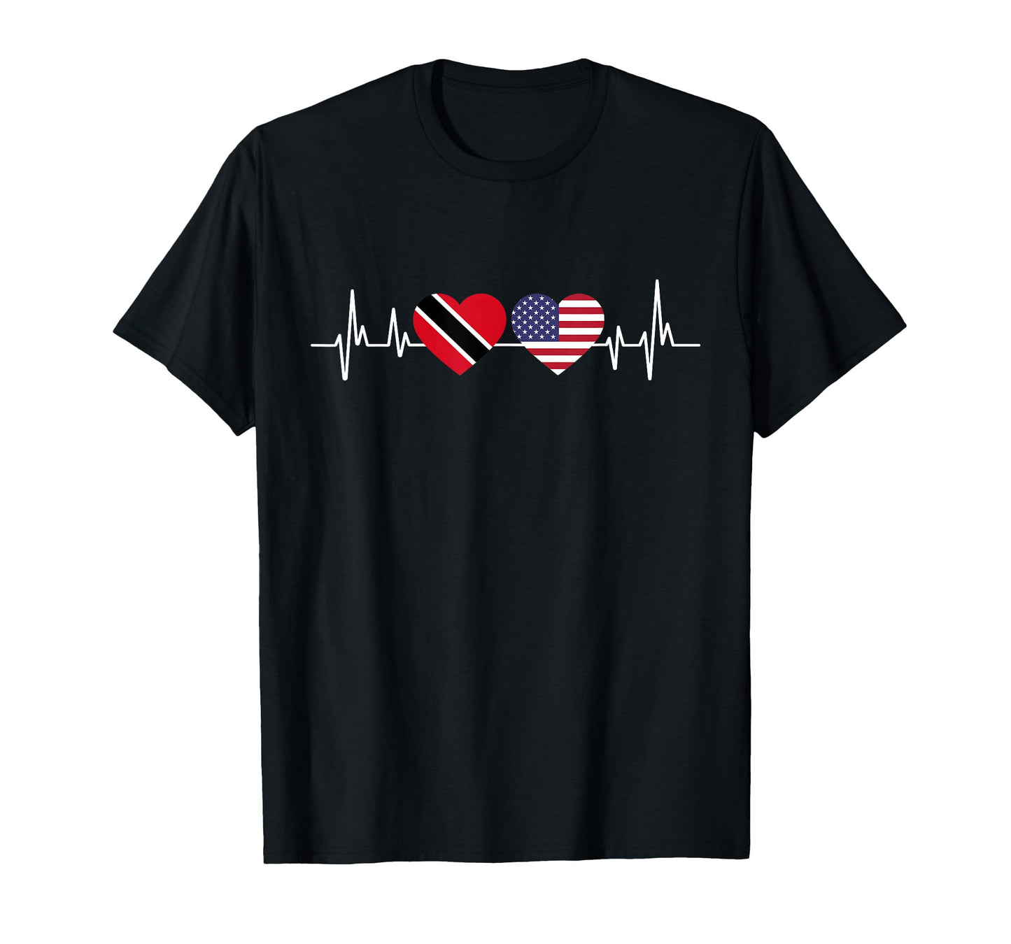 American Flag Heartbeat Trinidad And Tobago T-Shirt
