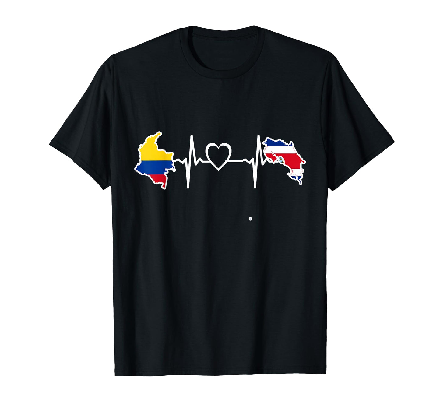 Costa Rica Colombia Flag Costa Rican Colombian Heartbeat T-Shirt