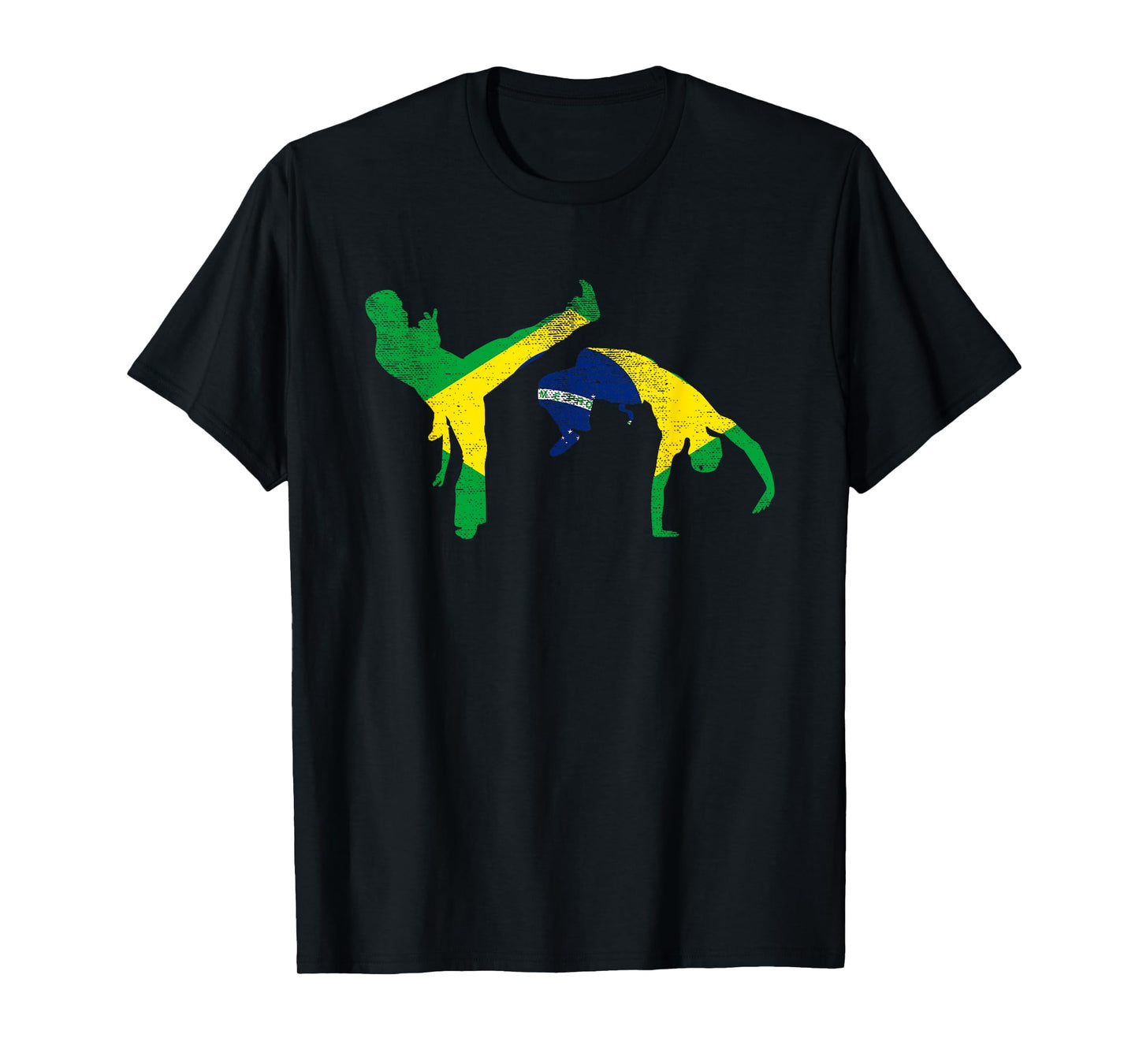 Brazil Flag Capoeira Dancer MMA Afro Brazilian Kick Fighter T-Shirt
