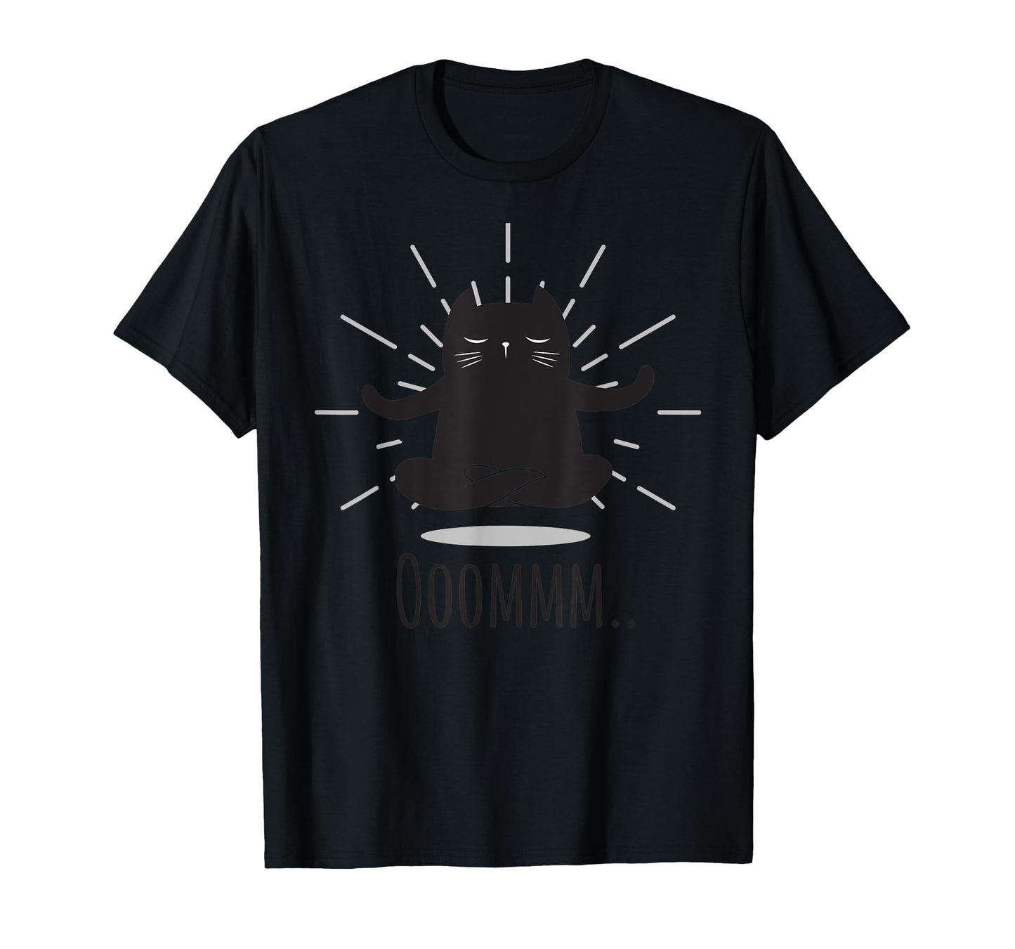Funny Oomm Yoga Poses Cat Buddha Flower Symbol Men Women T-Shirt