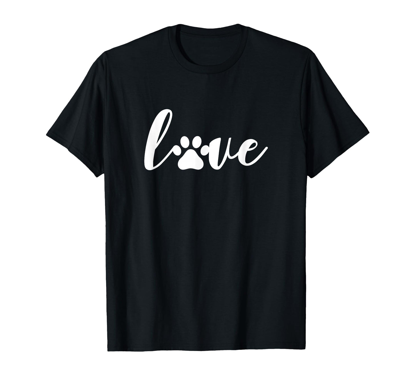 Paw Print Love Heart Funny Cool Dog Cat Mom Pet Animal Lover T-Shirt Small
