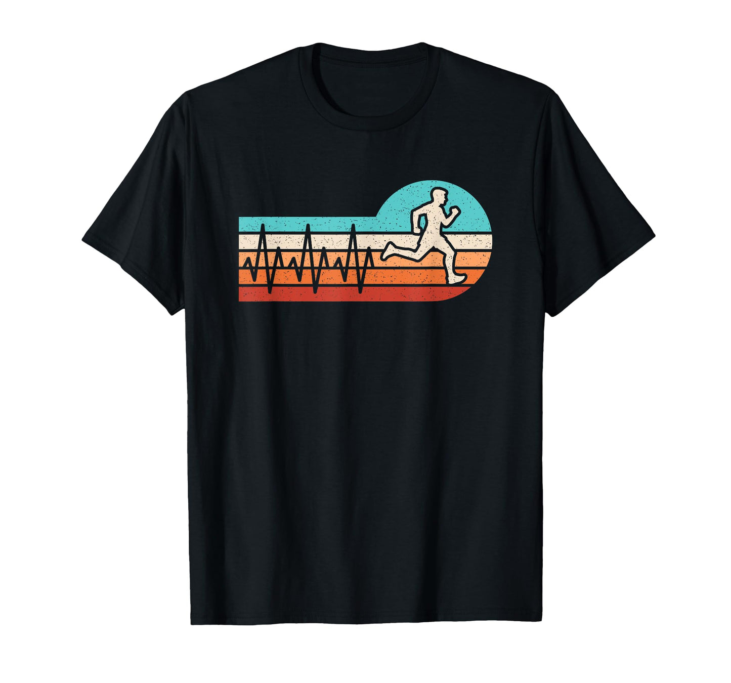 Running Heartbeat Run Retro Running Runner Men Women Kids T-Shirt