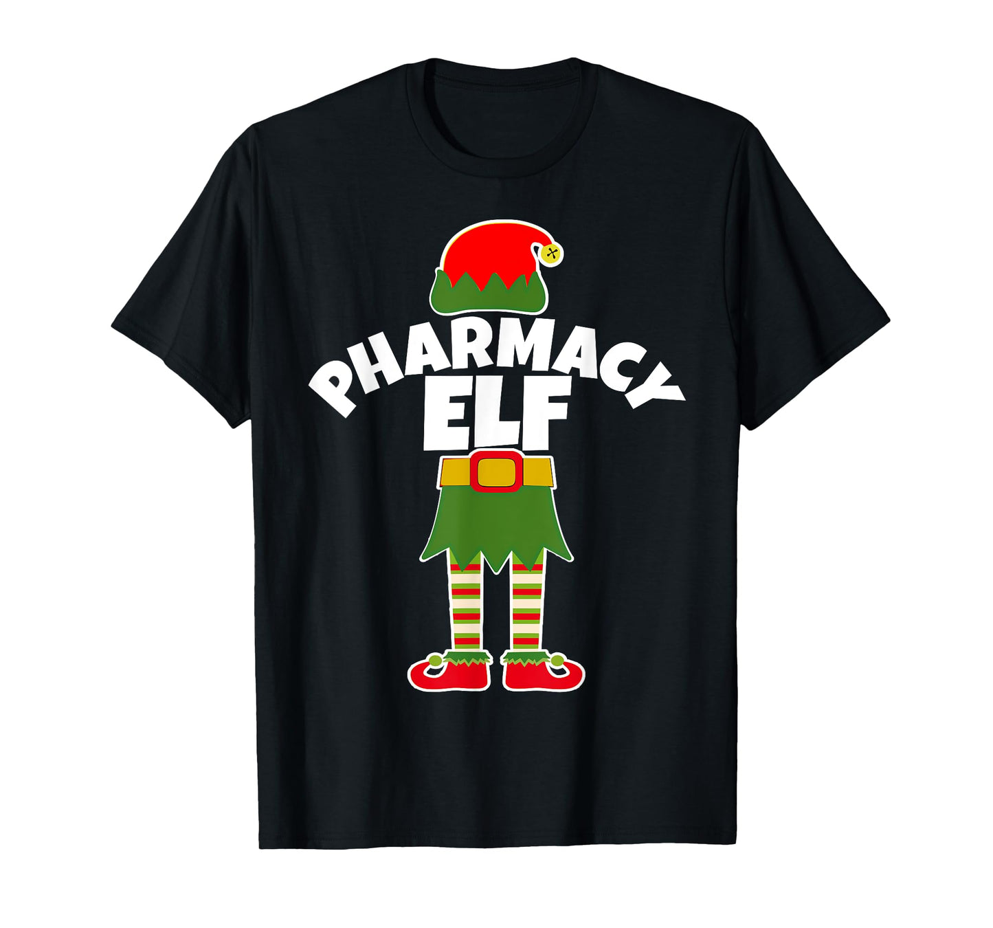 Pharmacy Elf Funny Pharmacist Tech Holiday Christmas T Shirt T-Shirt