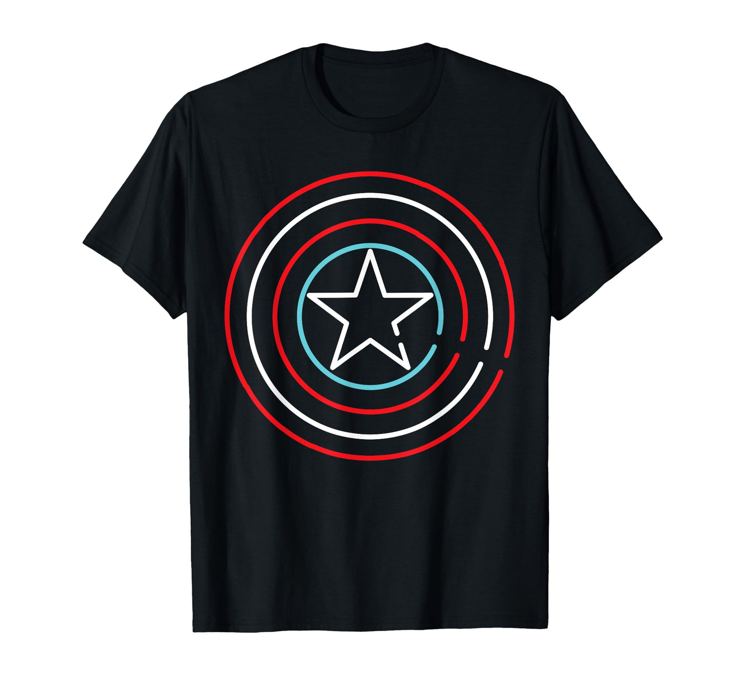 Marvel Super Heroes Neon Light Sign Captain America Shield T-Shirt