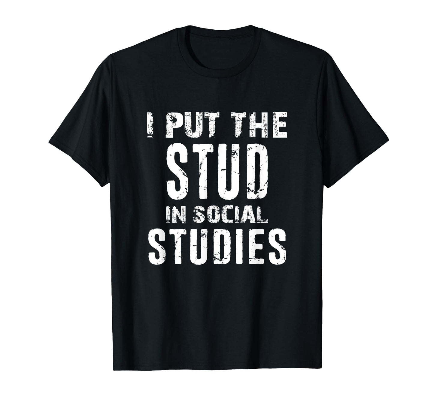 I Put The Stud In Social Studies Funny Distressed T-Shirt