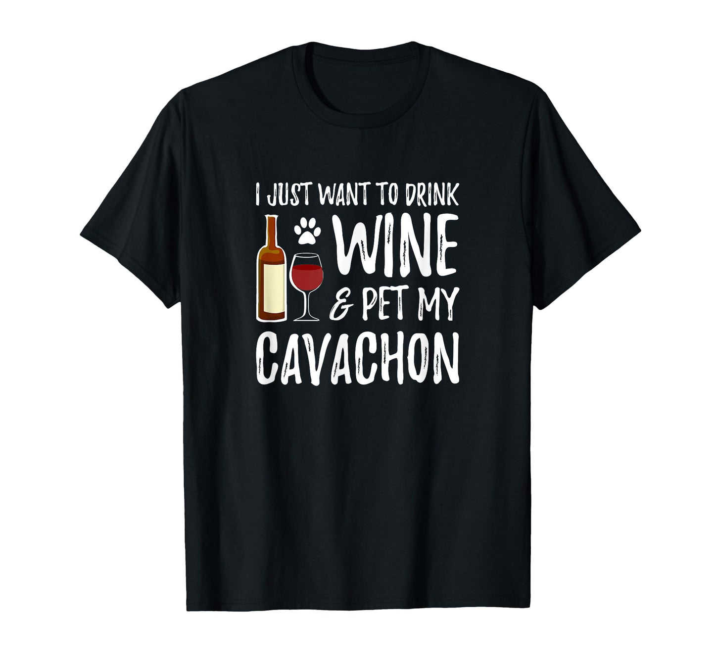 Cavachon Dog Lover Wine T-Shirt Funny Dog Mom Gift T-Shirt for Men Women