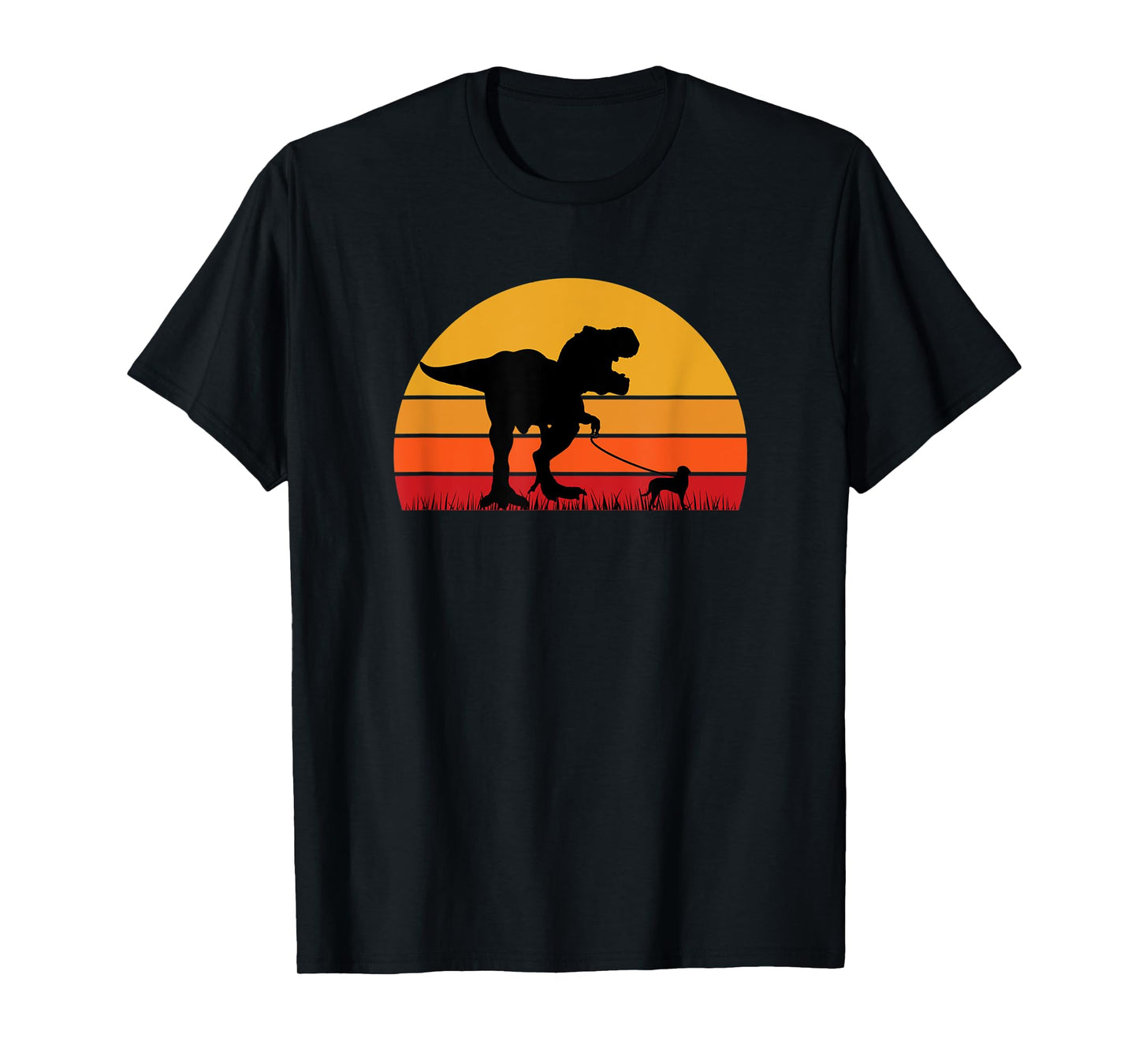 T-Rex Walking Beagle Trex Tyrannosaurus Funny Cute Orange T-Shirt