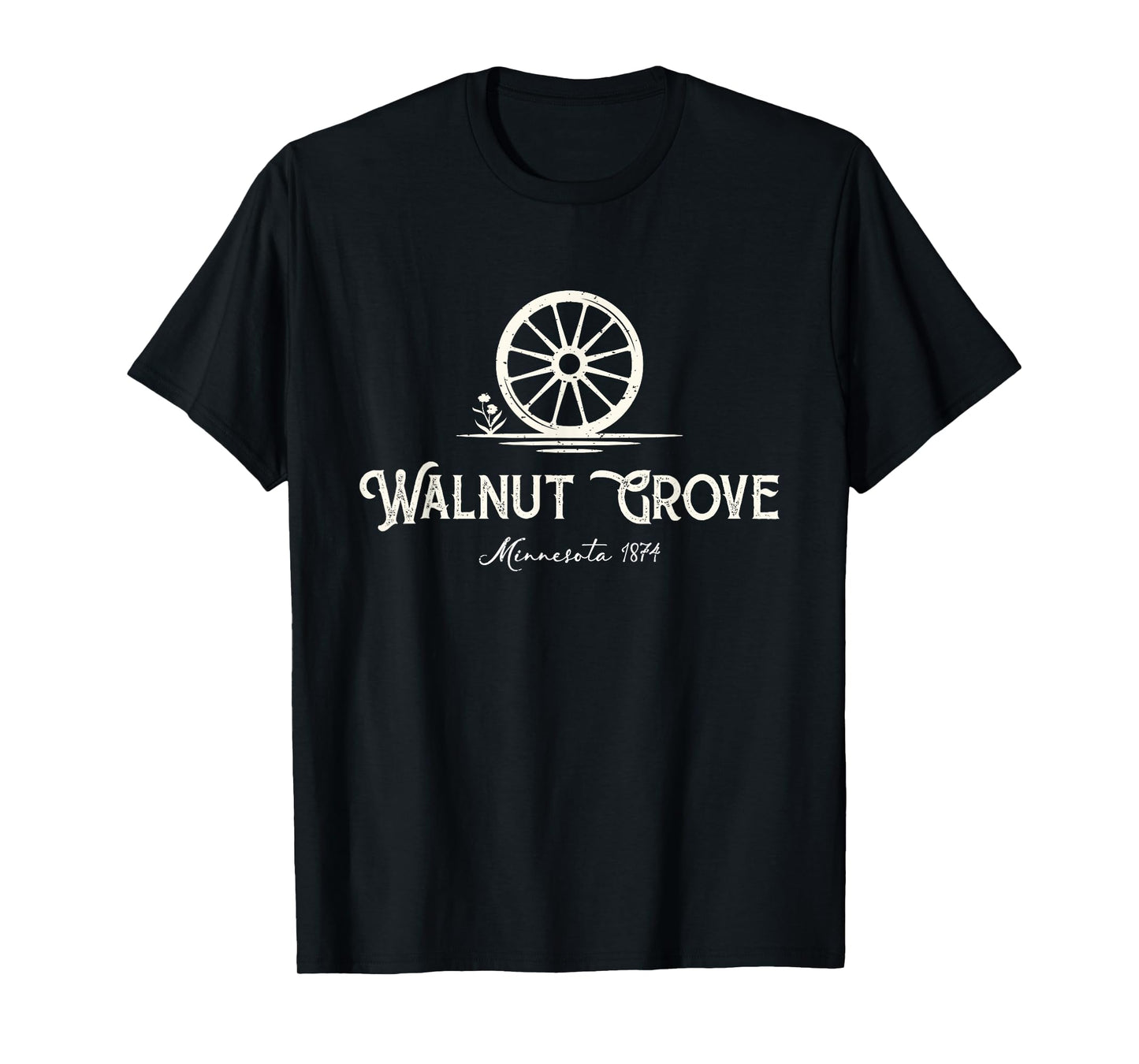Walnut Grove Minnesota USA est. 1874, prairie wagon wheel T-Shirt