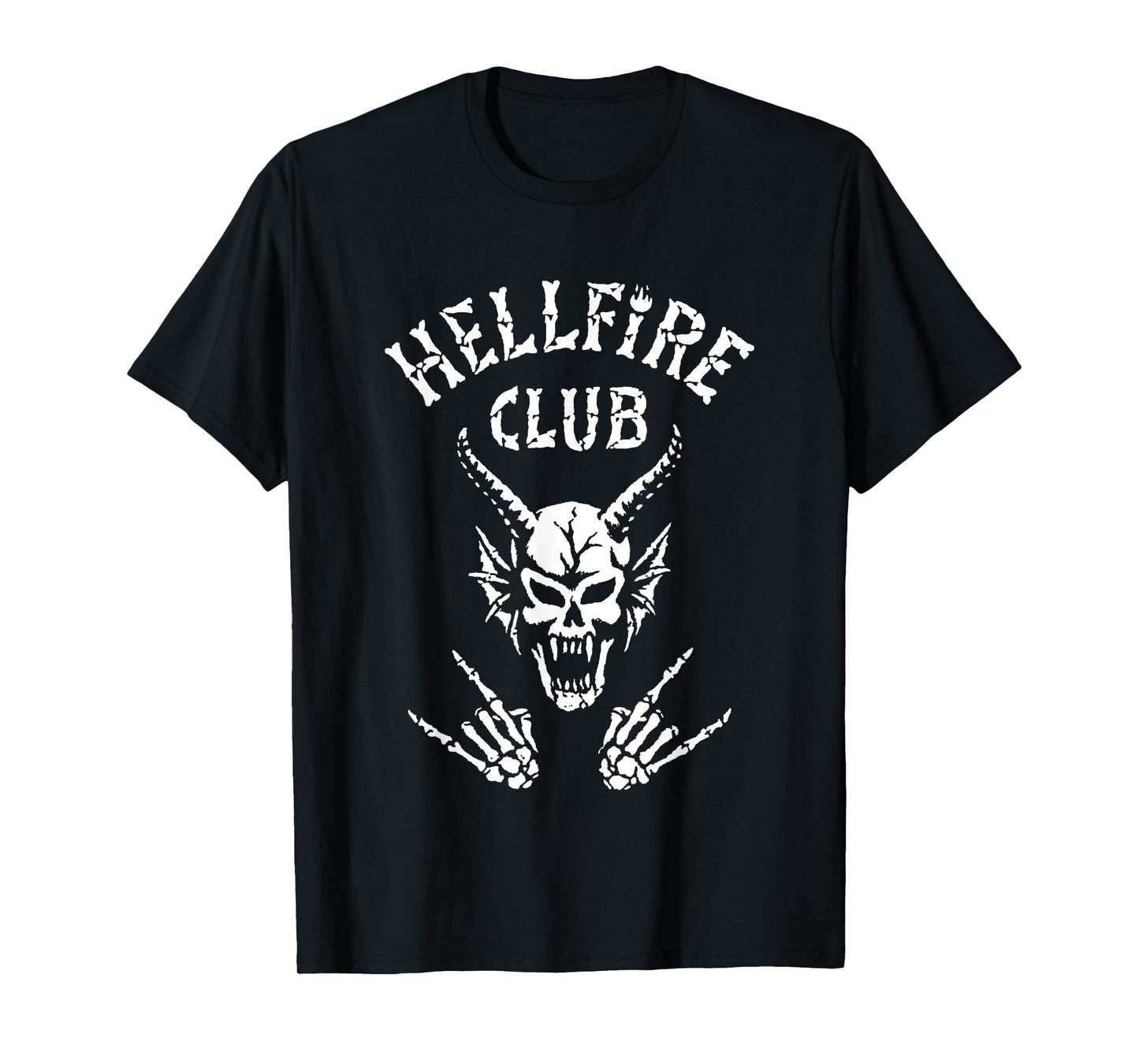 Stranger Things Hellfire Club Rock On Badge T-Shirt