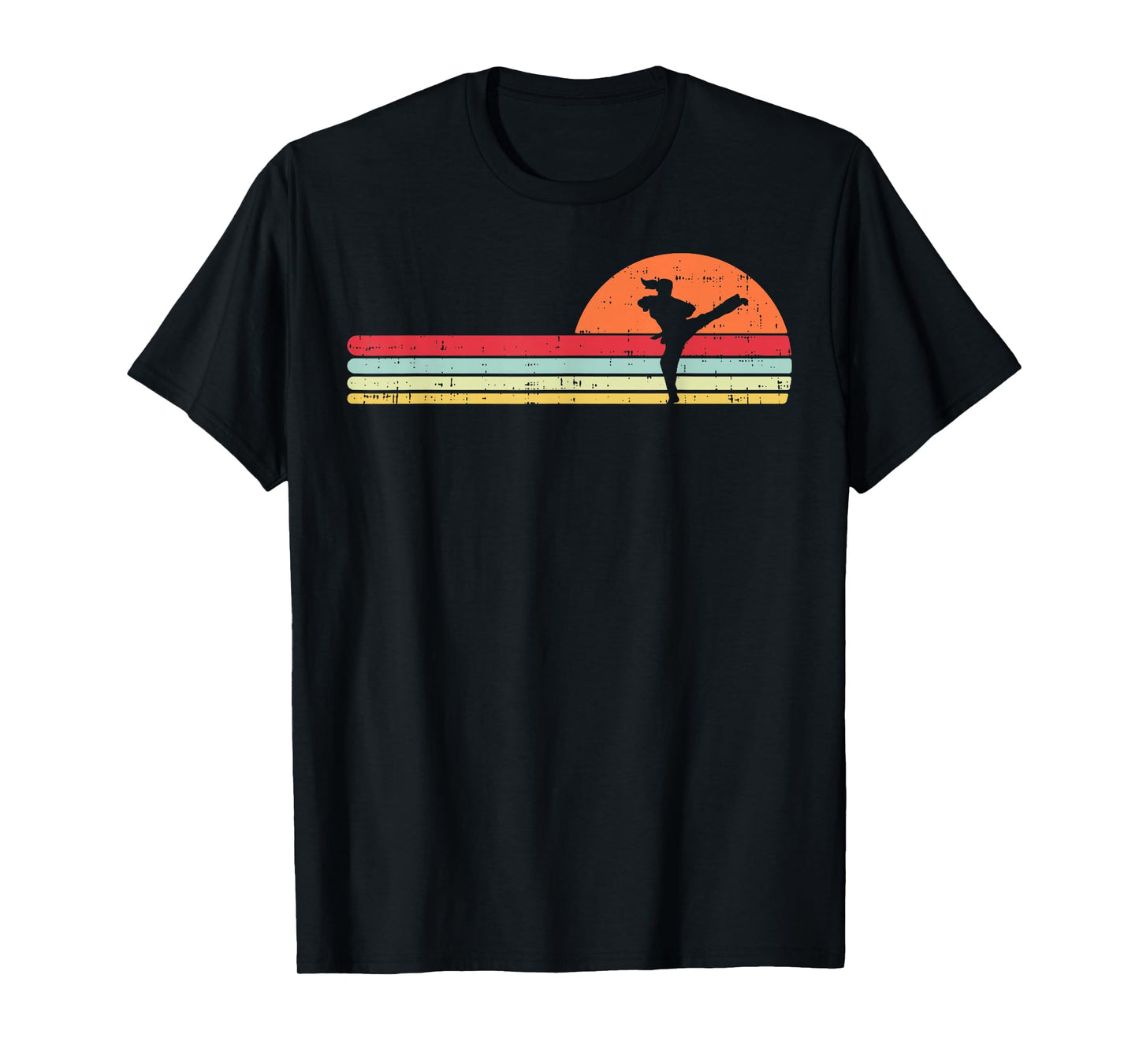 Karate Taekwondo Kick Girl Retro Martial Arts Women Gift T-Shirt