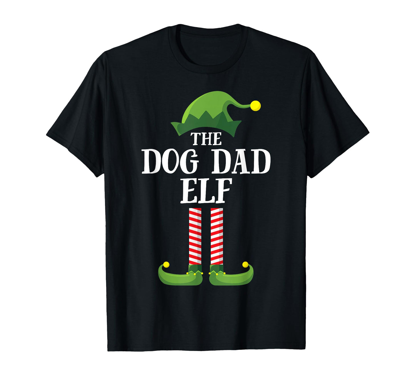 Dog Dad Elf Matching Family Group Christmas Party Pyjamas T-Shirt for Men Women Girls Kids