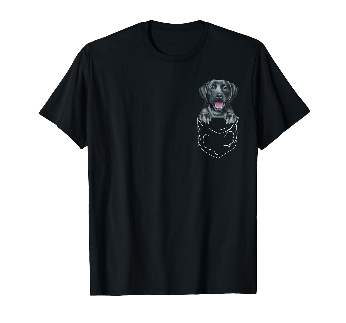 Dog In Pocket Black Labrador Retriever Funny Dog Lover Men Women Kids T-Shirt