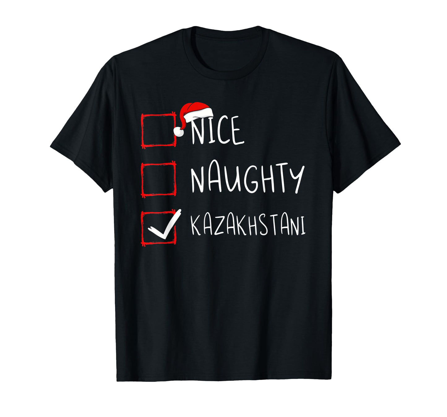 Nice Naughty Kazakhstani Christmas Kazakhstan Heritage Roots T-Shirt