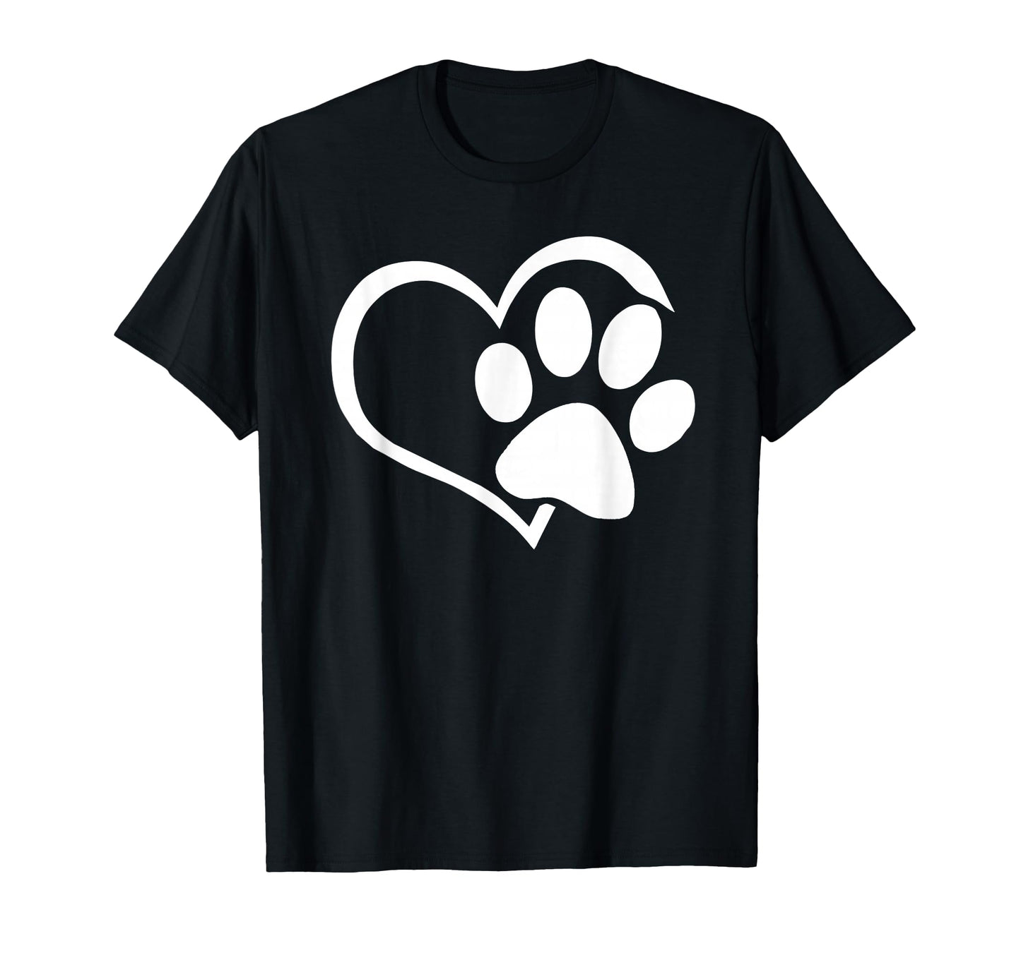 Dog Dad Mom Puppy Shirt Love Dogs Paw Print Heart Women Men T-Shirt