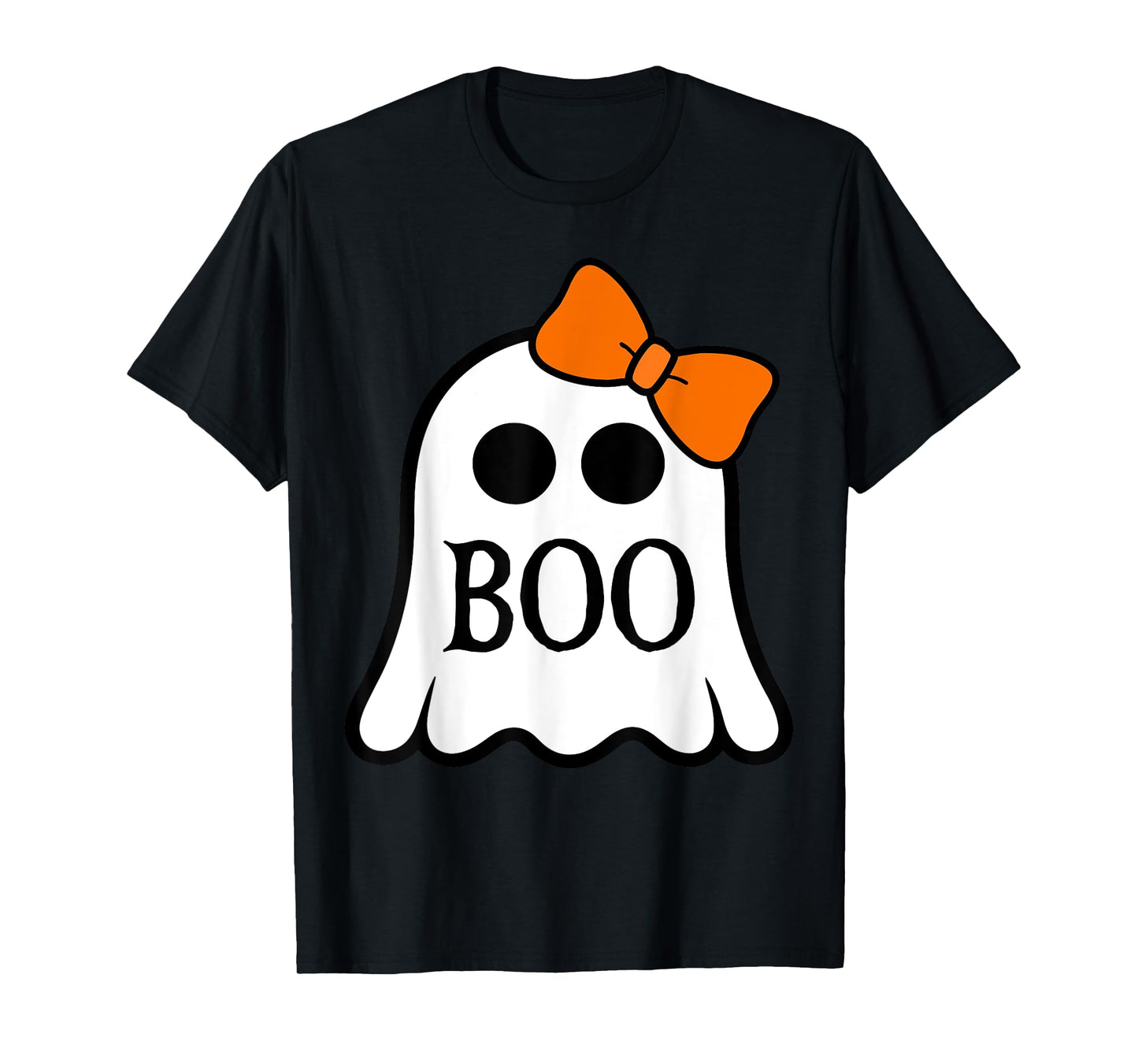 Cute Toddler Ghost With Bow Boo Girls Halloween Spooky Women T-Shirt