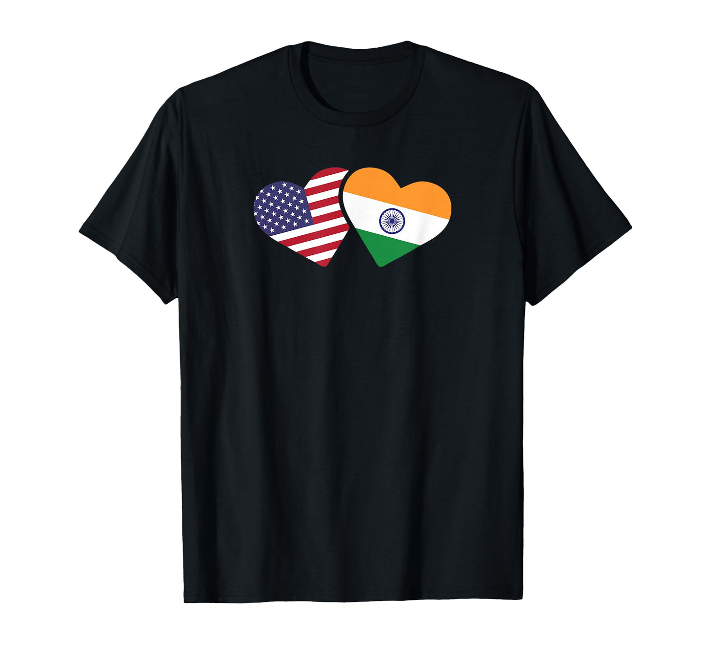 India USA Flag T Shirt Heart Indian American Love T-Shirt
