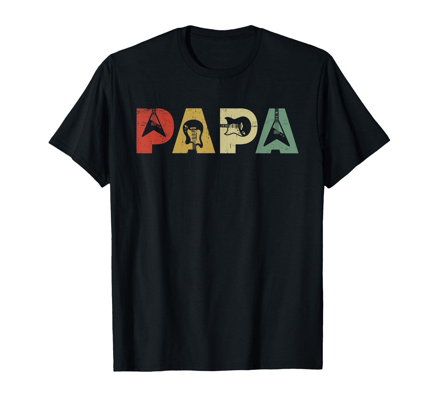 Vintage Guitar Men Music Papa Guitarist Father's Day T-Shirt