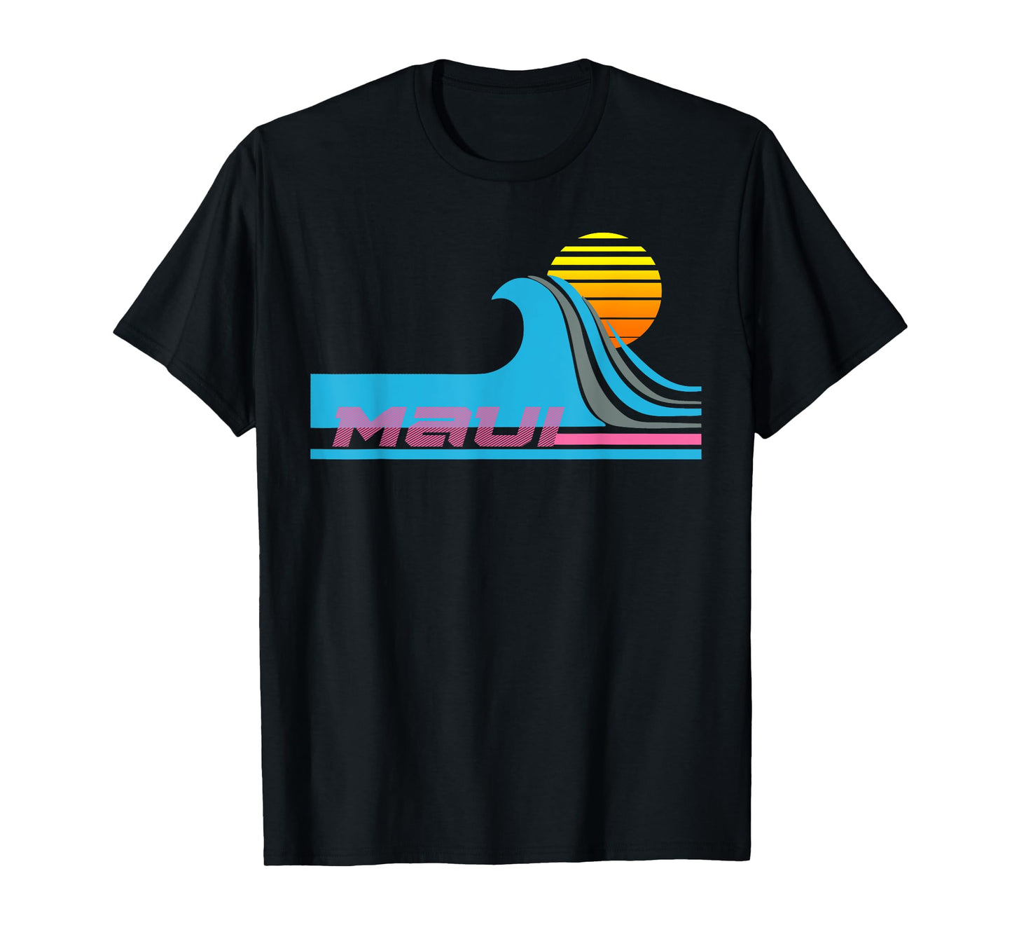 Maui T Shirt Retro 80s Style Surf Tee T-Shirt