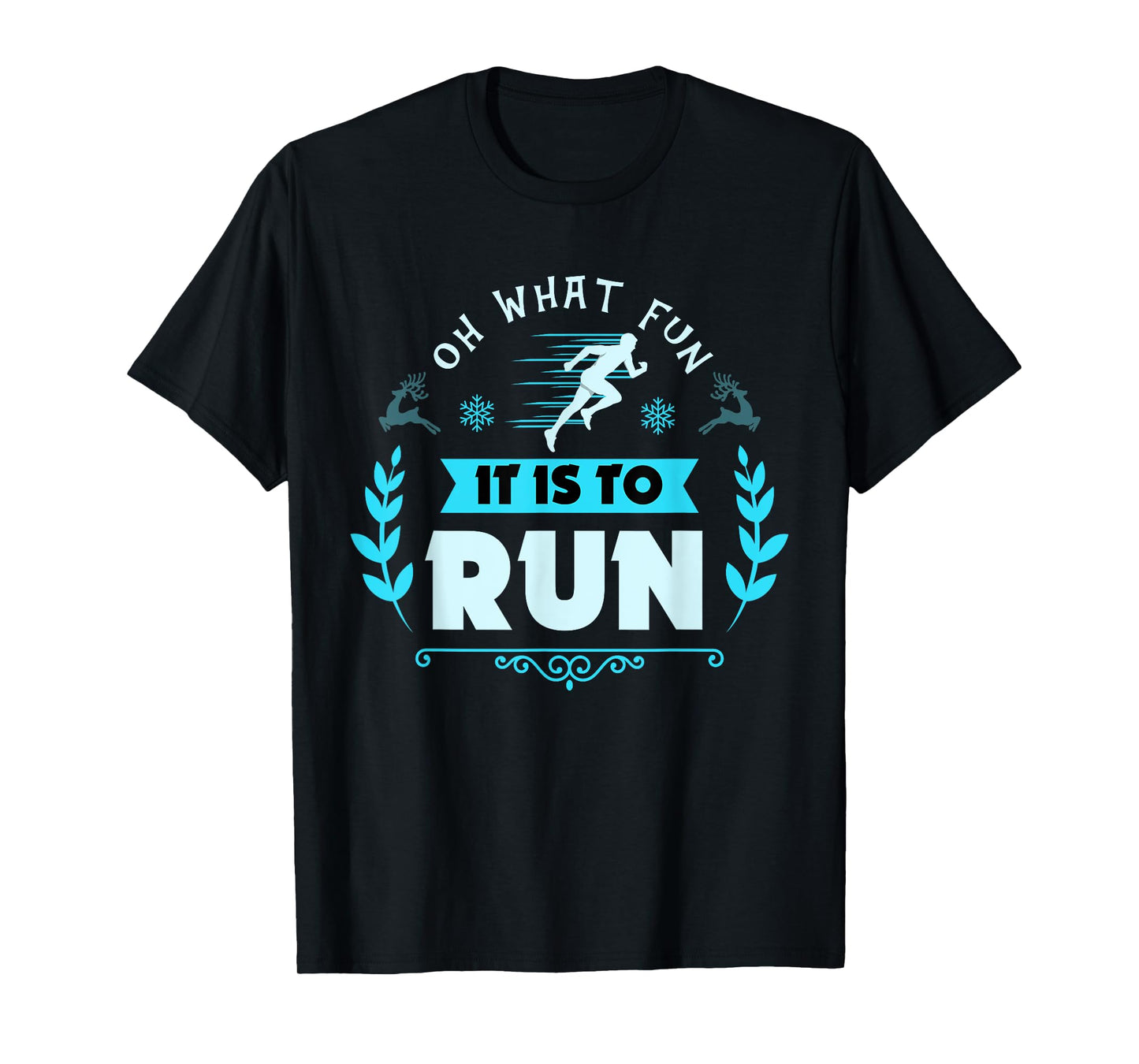 Funny Oh What Fun It Is To Run Cross Country Christmas Gift T-Shirt