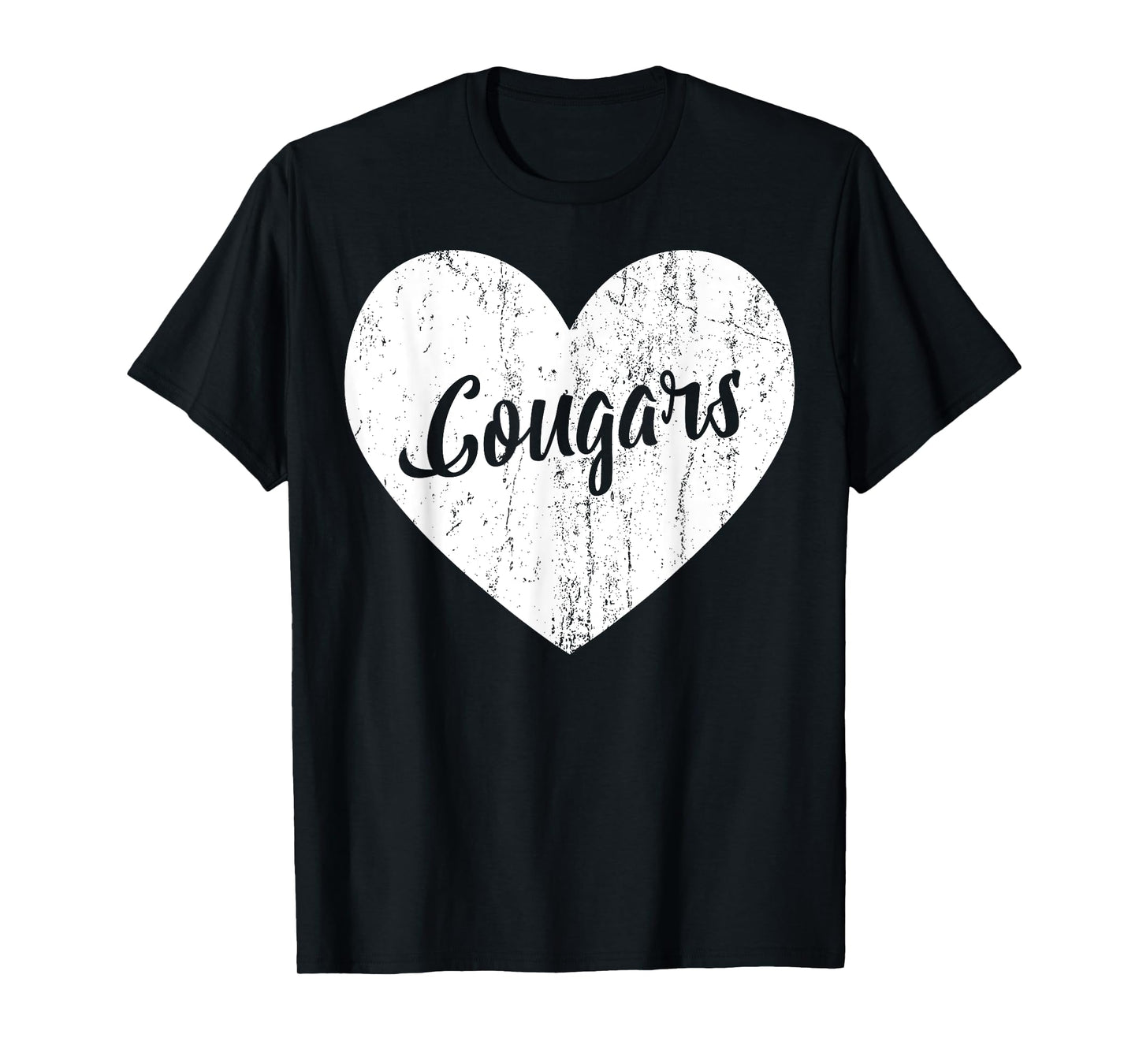 Cougars School Sports Fan Team Spirit Mascot Cute Heart Gift T-Shirt
