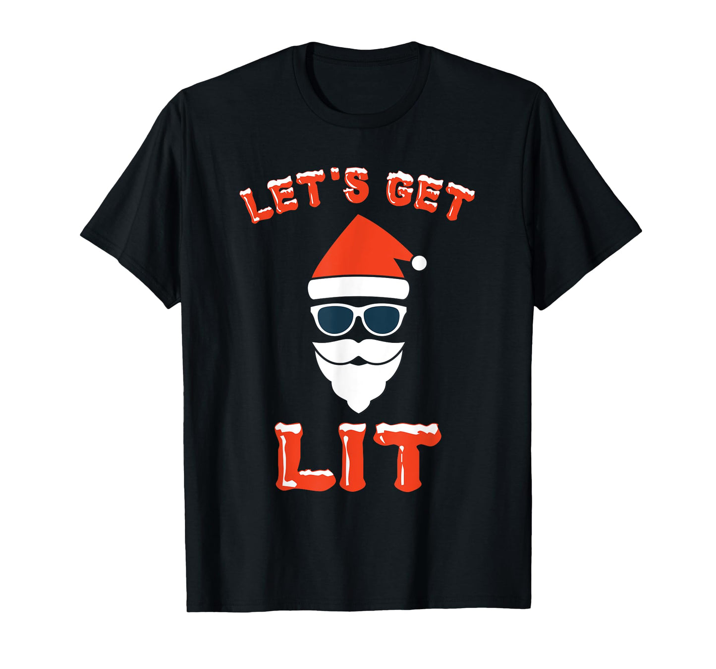 Let's Get Lit Funny Christmas Drinking T-Shirt Funny Xmas T-Shirt
