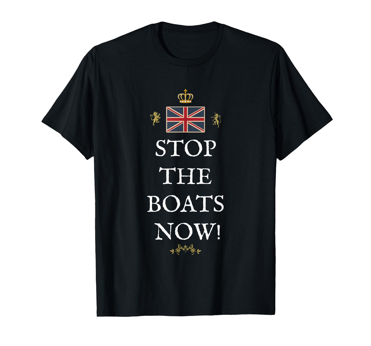 Patriotic Great Britain Support British Pride Stop Boats Now T-Shirt