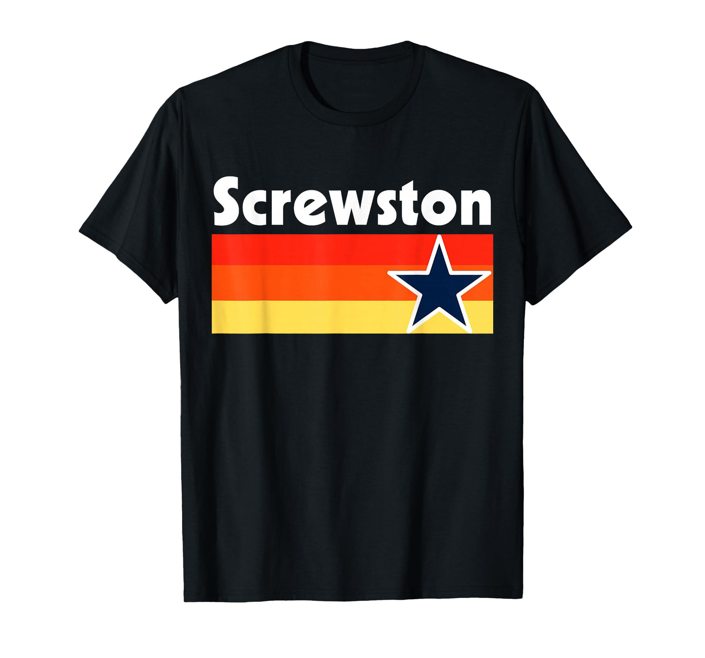 Screwston Texas H-town Houston Retro Blue T-Shirt
