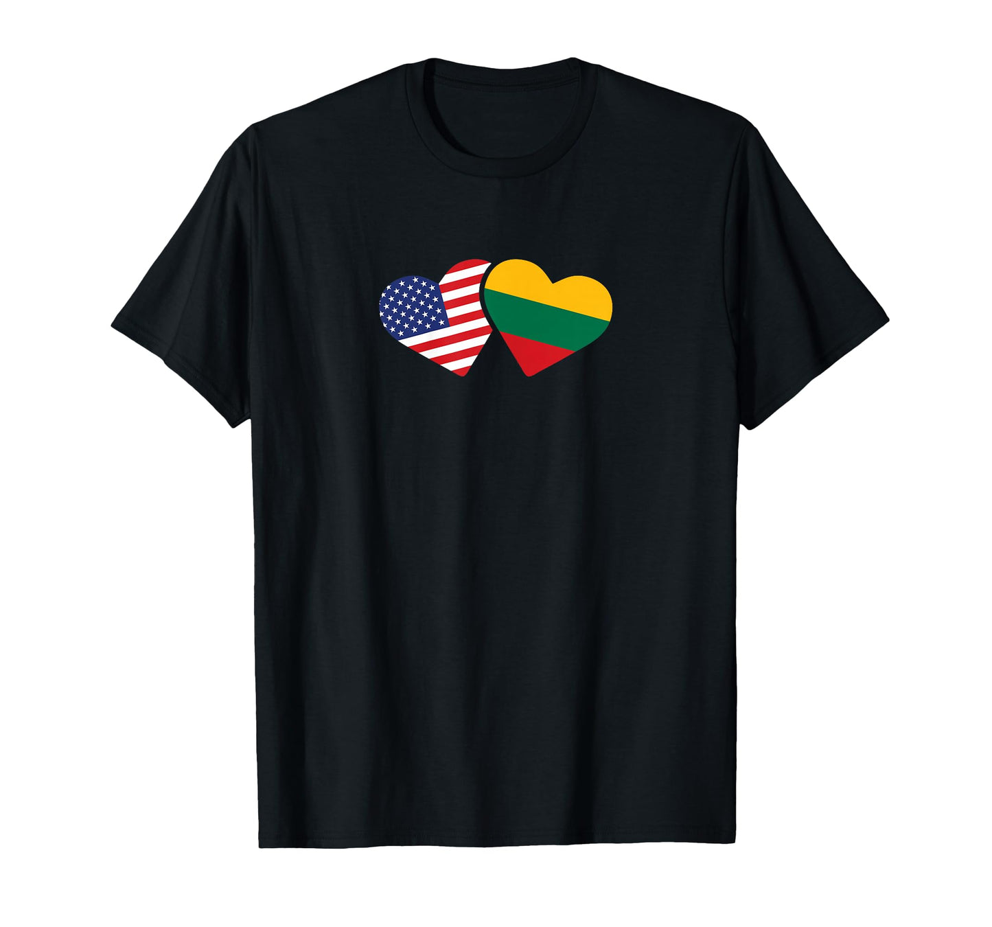 Lithuania USA Flag T Shirt Heart Lithuanian Americans Love T-Shirt