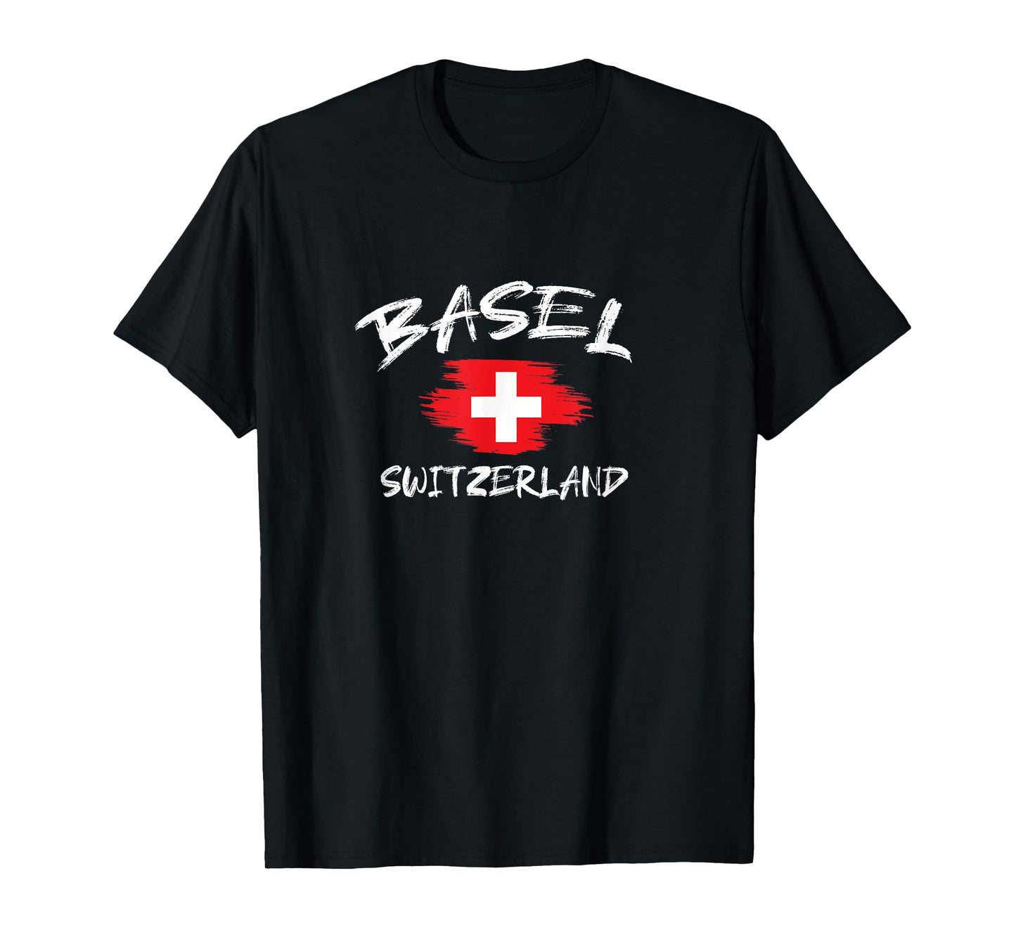 Basel Switzerland Souvenir Swiss Country Flag Brushed T-Shirt