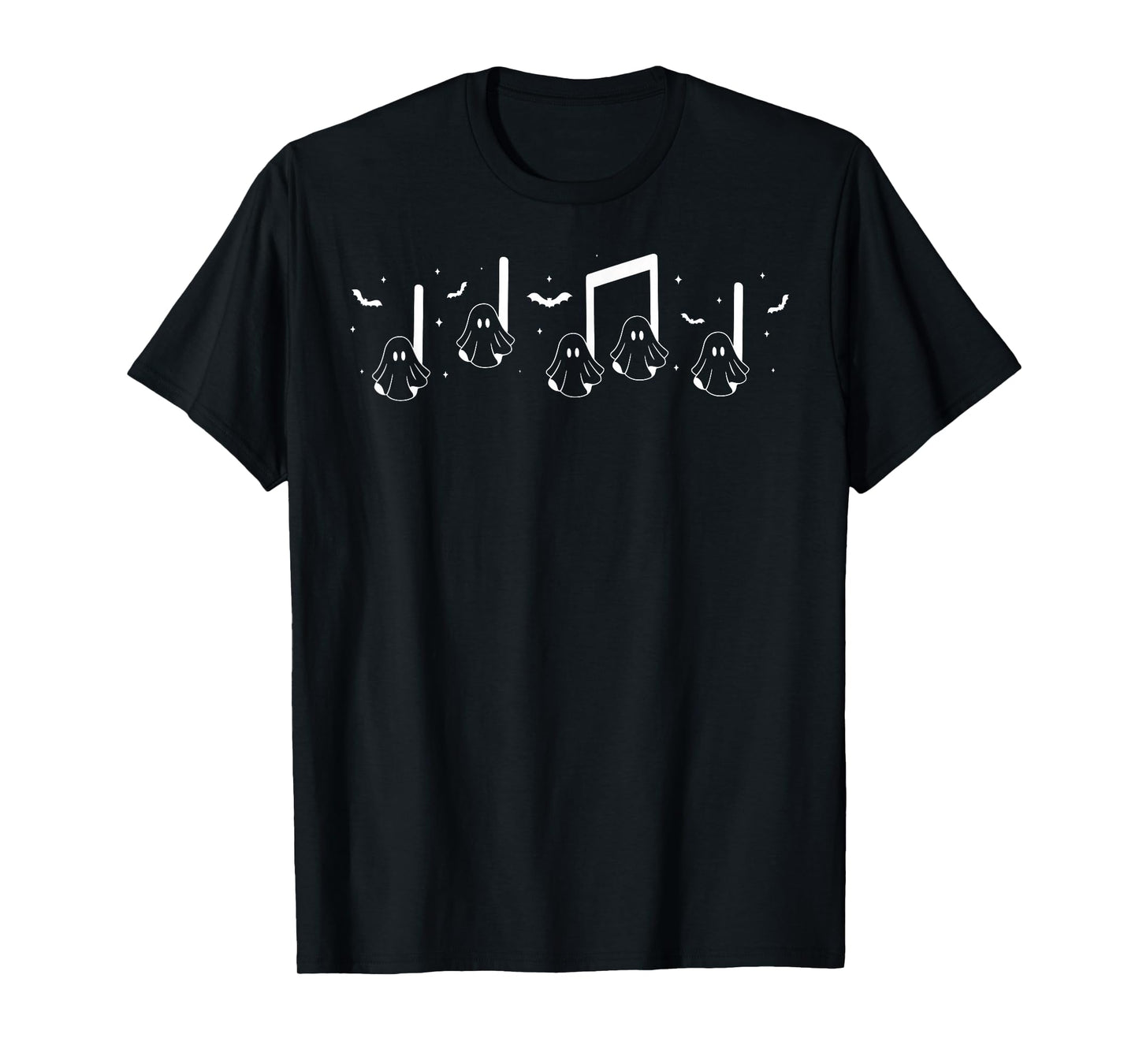 Musical Notes Ghost Halloween Music Teacher Piano Instructor T-Shirt