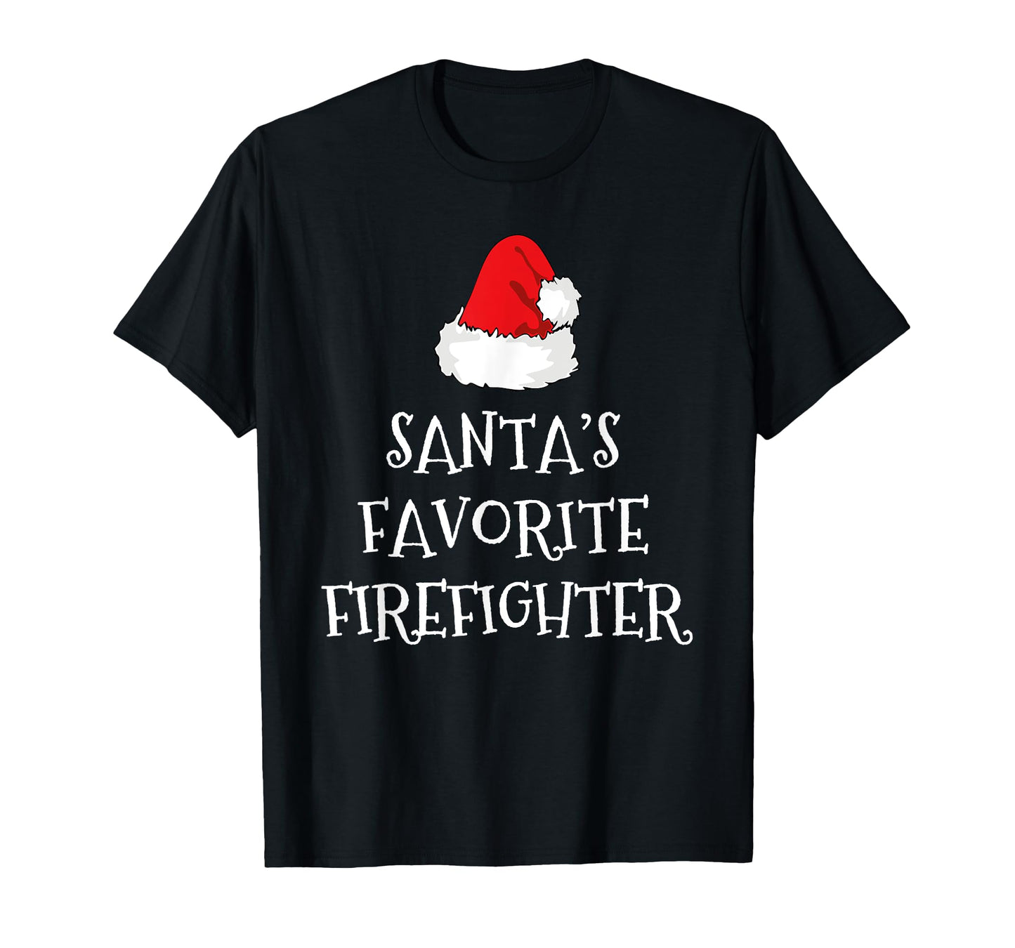 Santa's Favorite Firefighter Christmas Funny Xmas Fireman T-Shirt