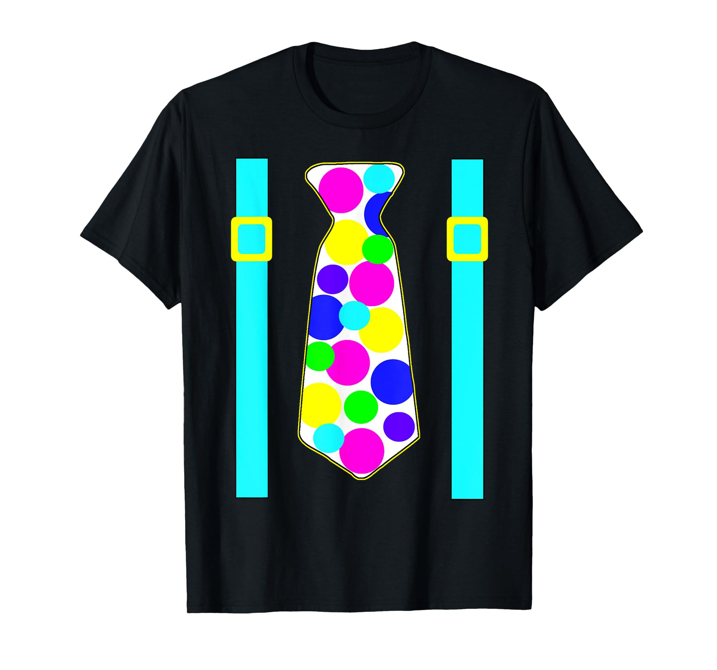 Party Shirt Polka Dot Jumbo Tie Suspender Graphics T-Shirt
