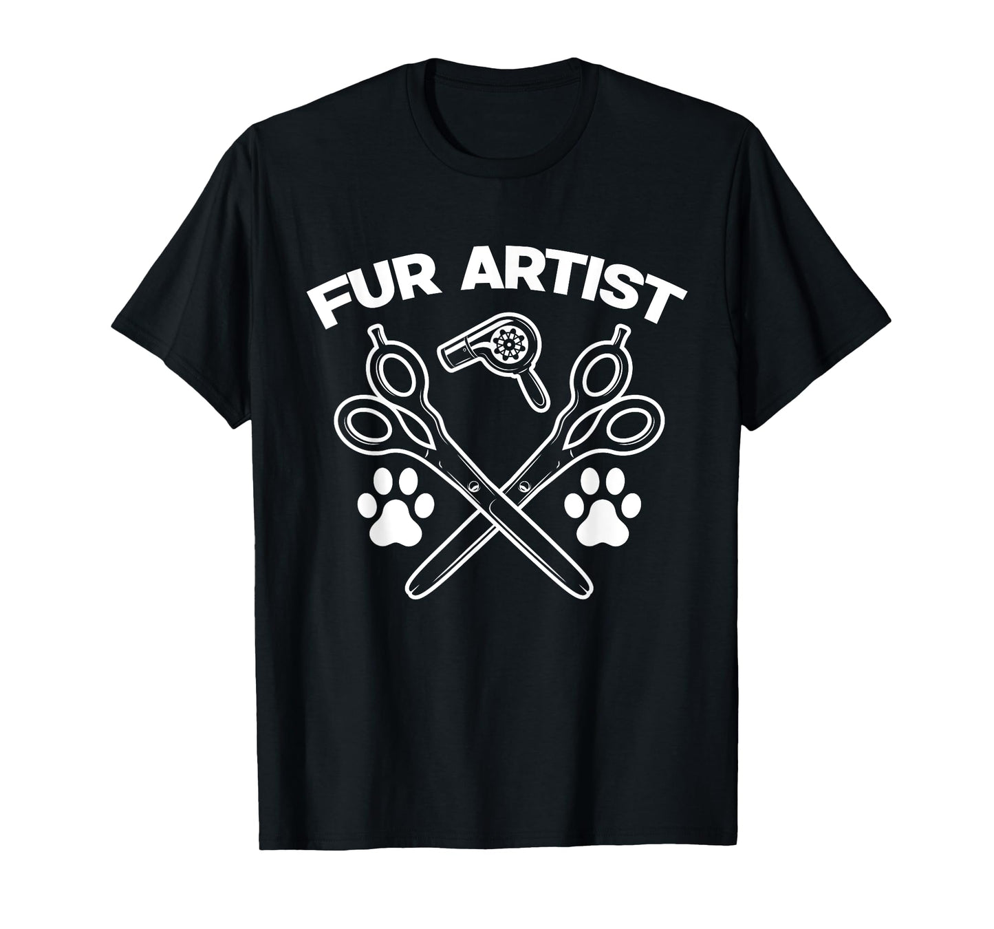 Funny Fur Artist Dog Groomer Grooming Pet Stylist T-Shirt for Men Women Girls Kids