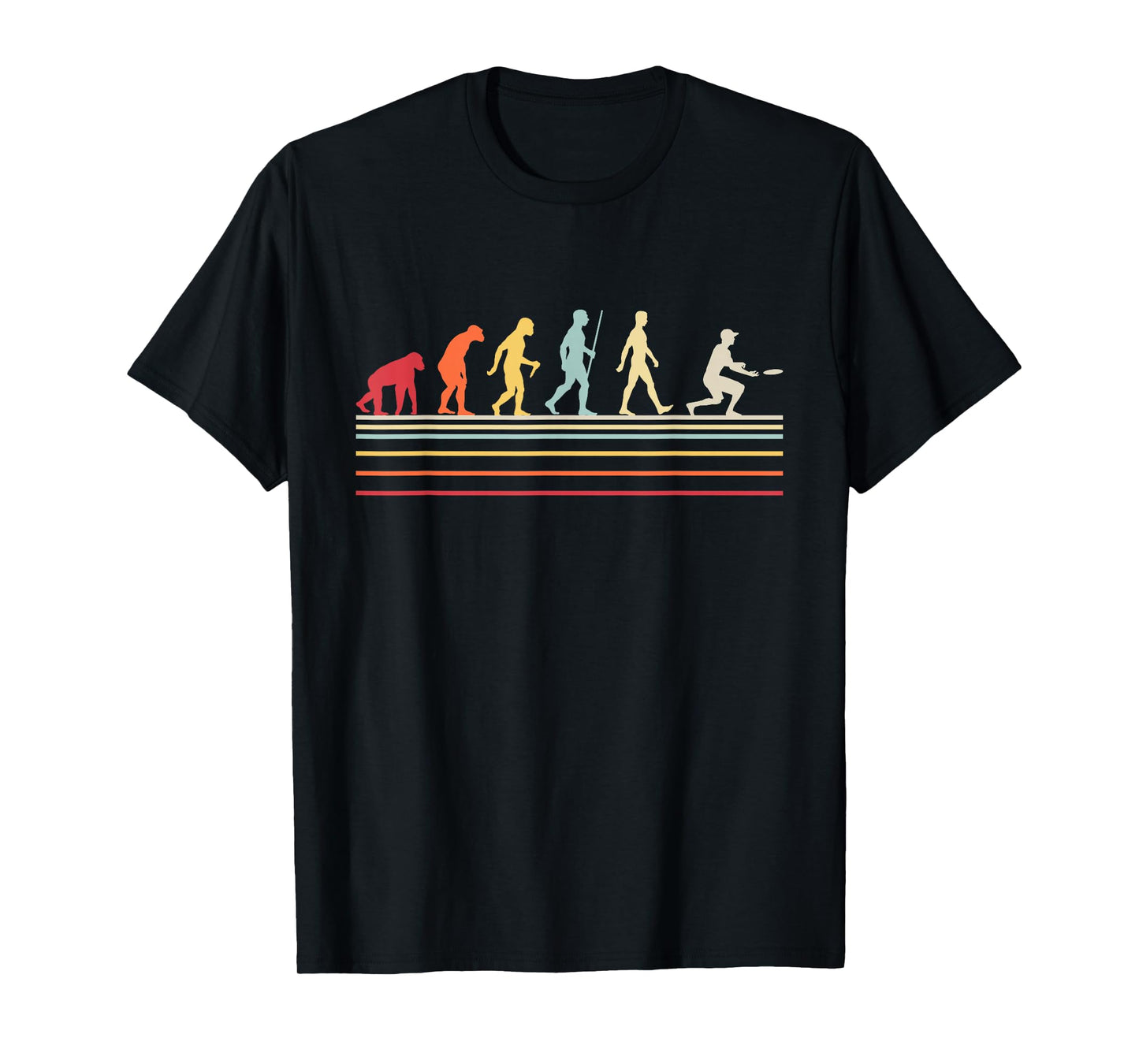 Funny Ultimate Frisbee Player Evolution Vintage Flying Disc T-Shirt