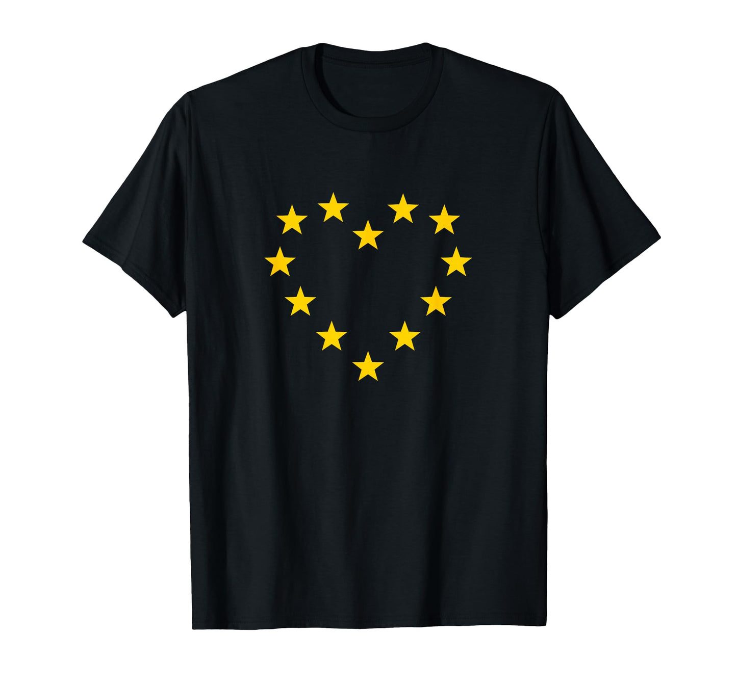 EU Stars Heart European Union Flag Symbol Europe Sign Logo T-Shirt