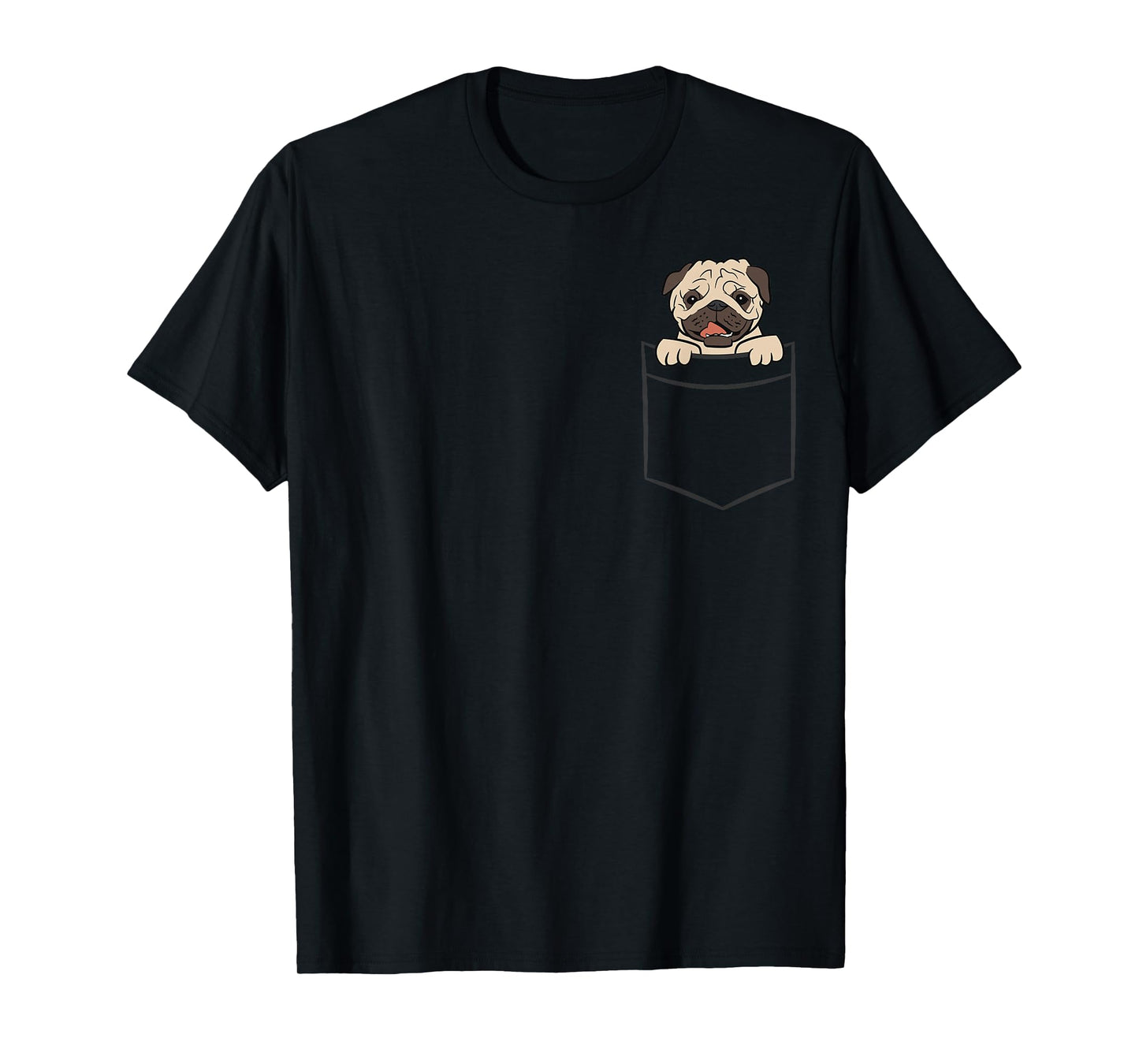 Pug Dog In Pocket Cute Pocket Pug T-Shirt