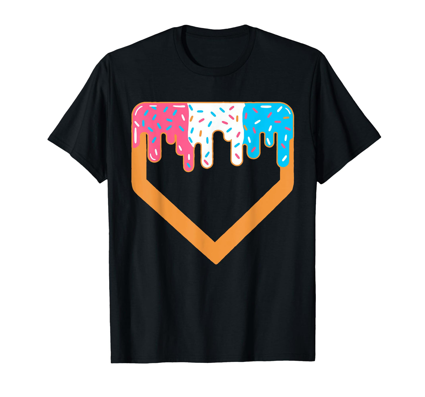 Baseball Home Plate Dripping Ice Cream Drip Youth Boys T-Shirt