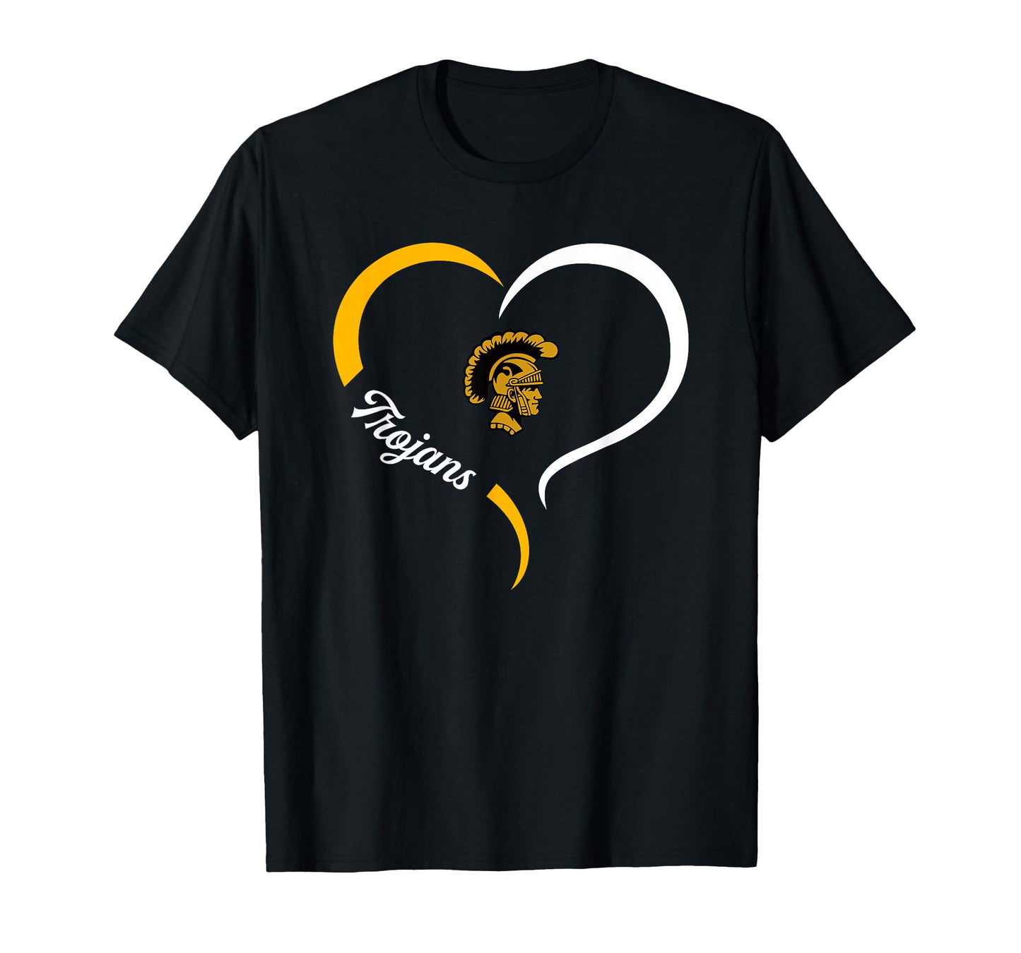 Carrollton Trojans Logo Half Heart Slogan HS T-Shirt